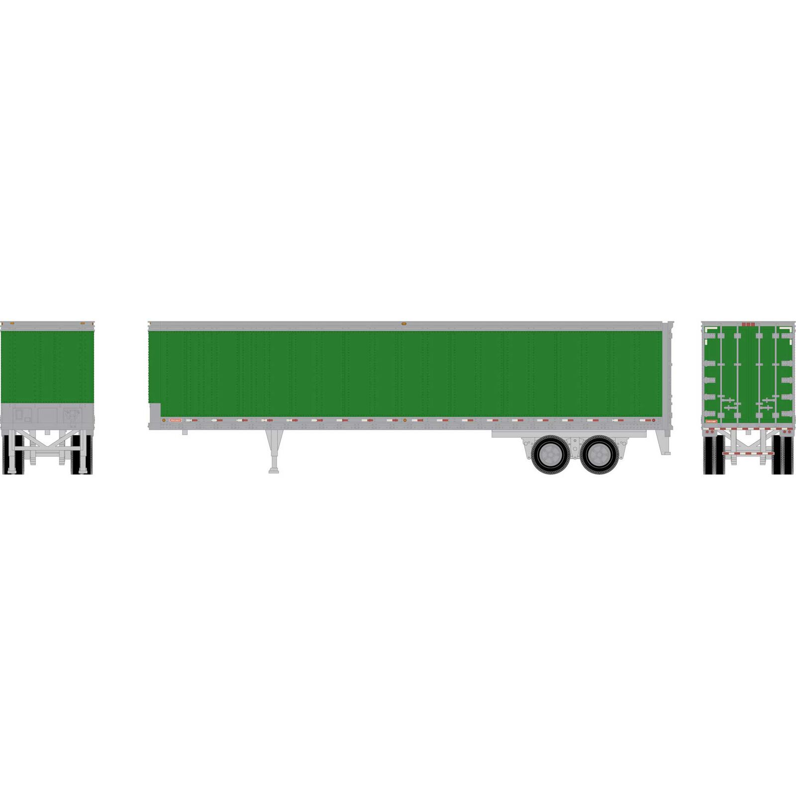HO 45' Smooth Side Trailer, Green