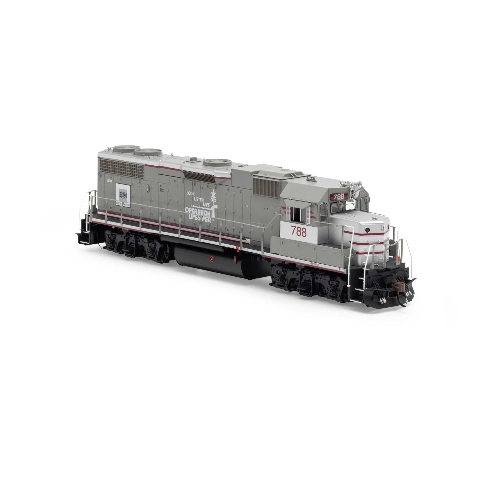 HO GP38-2 Locomotive with DCC & Sound, EMD Lease / OLS #788 Model
