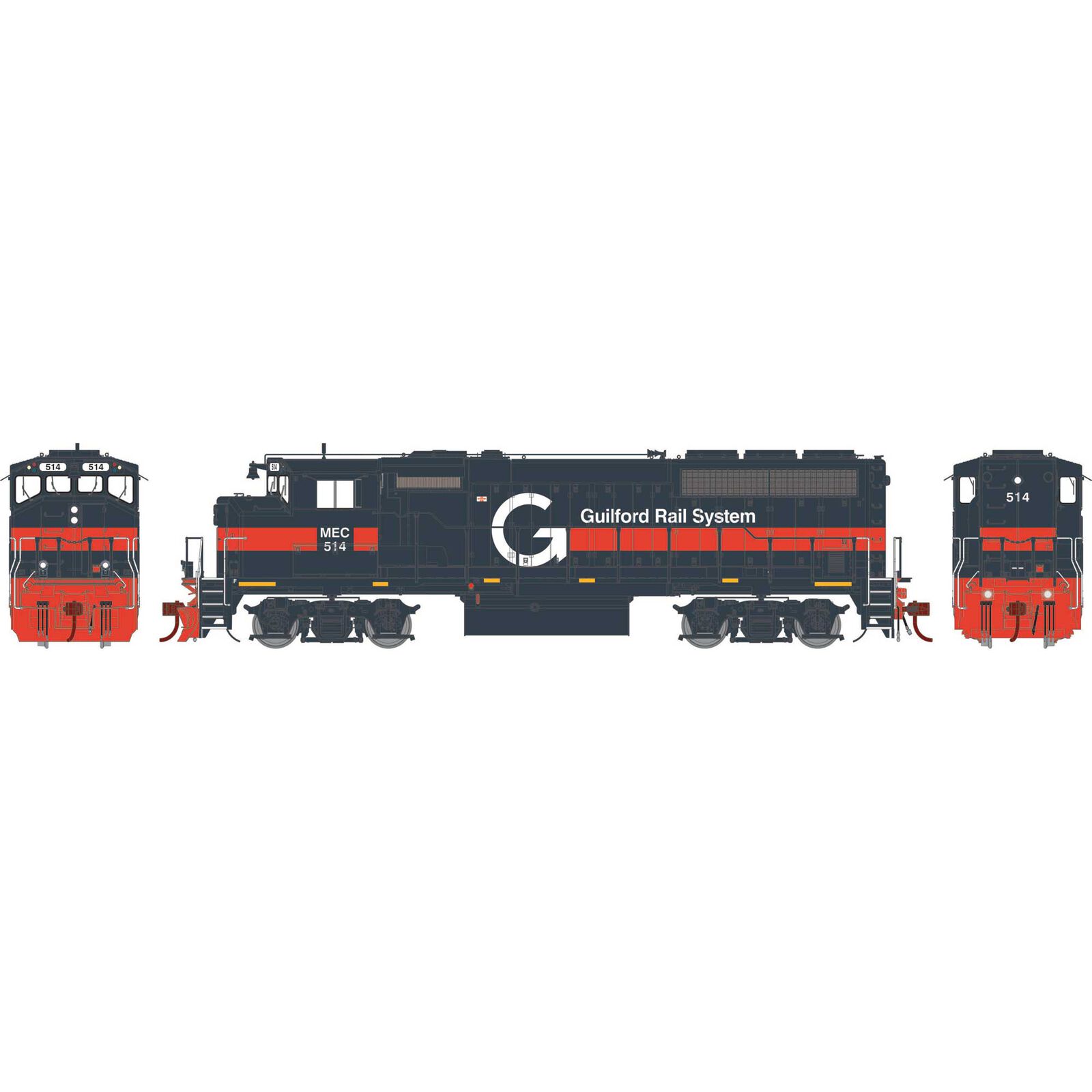 HO GP40-2L Locomotive with DCC & Sound, Guilford/MEC #514