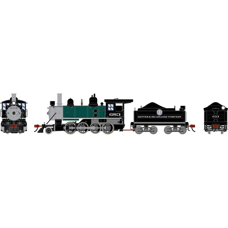 HO ATH 2-8-0 Steam Locomotive w/DCC & Sound, DRGW #683