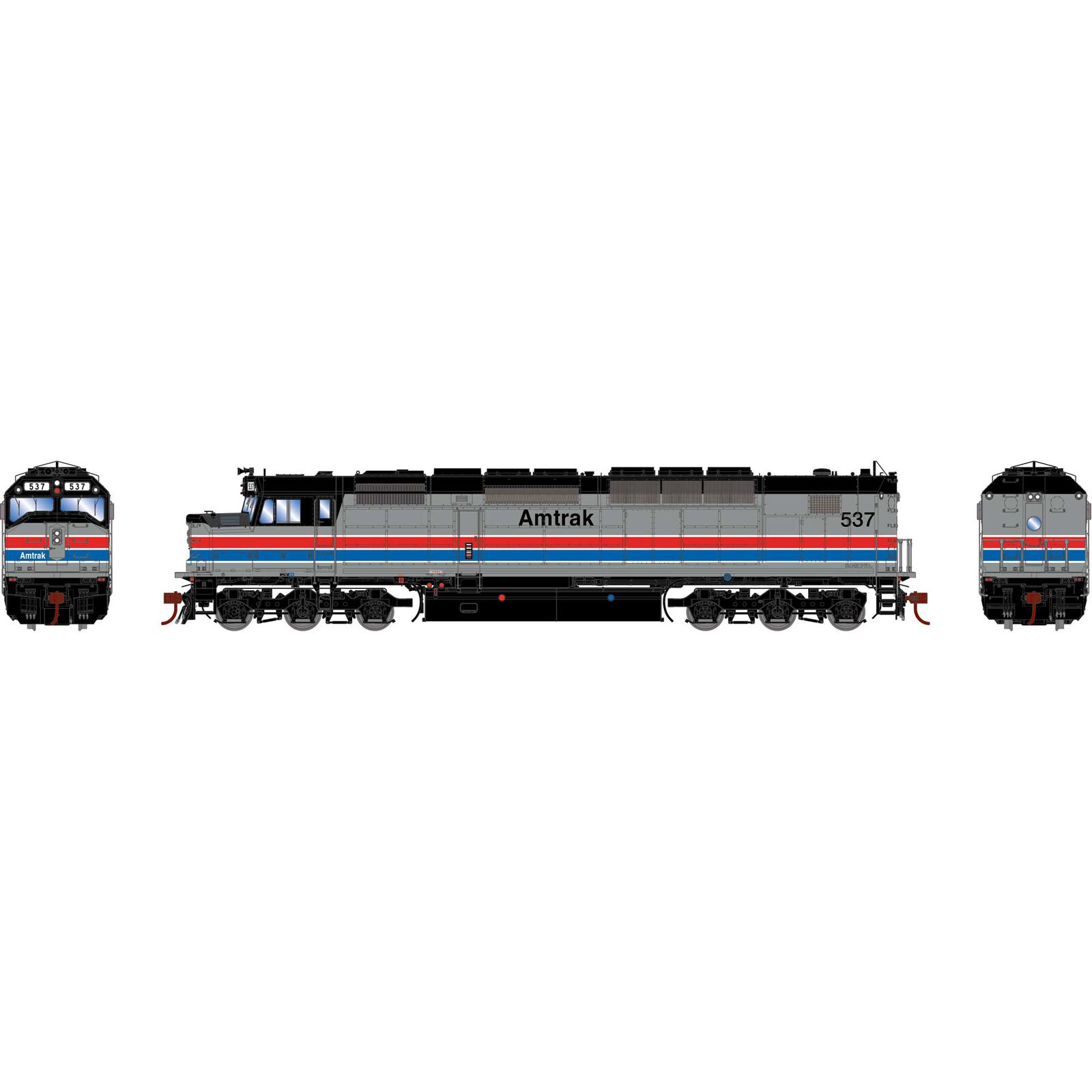 HO SDP40F Locomotive, Amtrak, Phase II #537