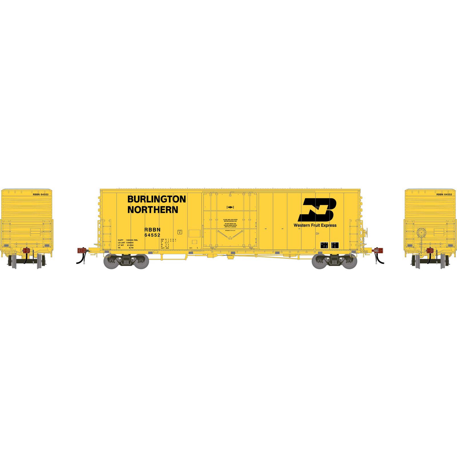 Athearn Genesis HO GEN 50' PC&F Box Car w/10'6" Plug Door, RBBN #64552