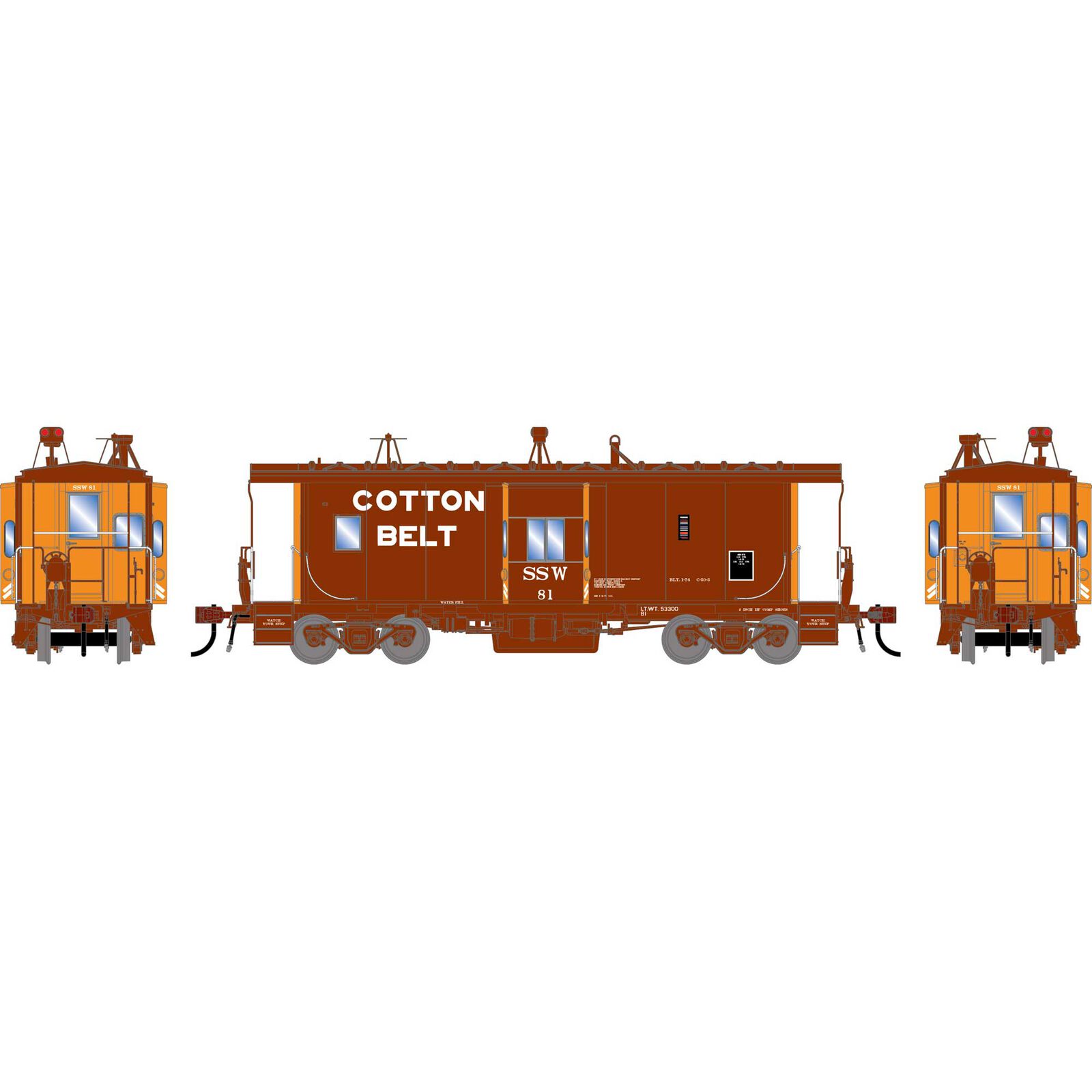 Athearn Genesis HO GEN ICC Bay Window Caboose w/Lights & Sound, Early SSW #81