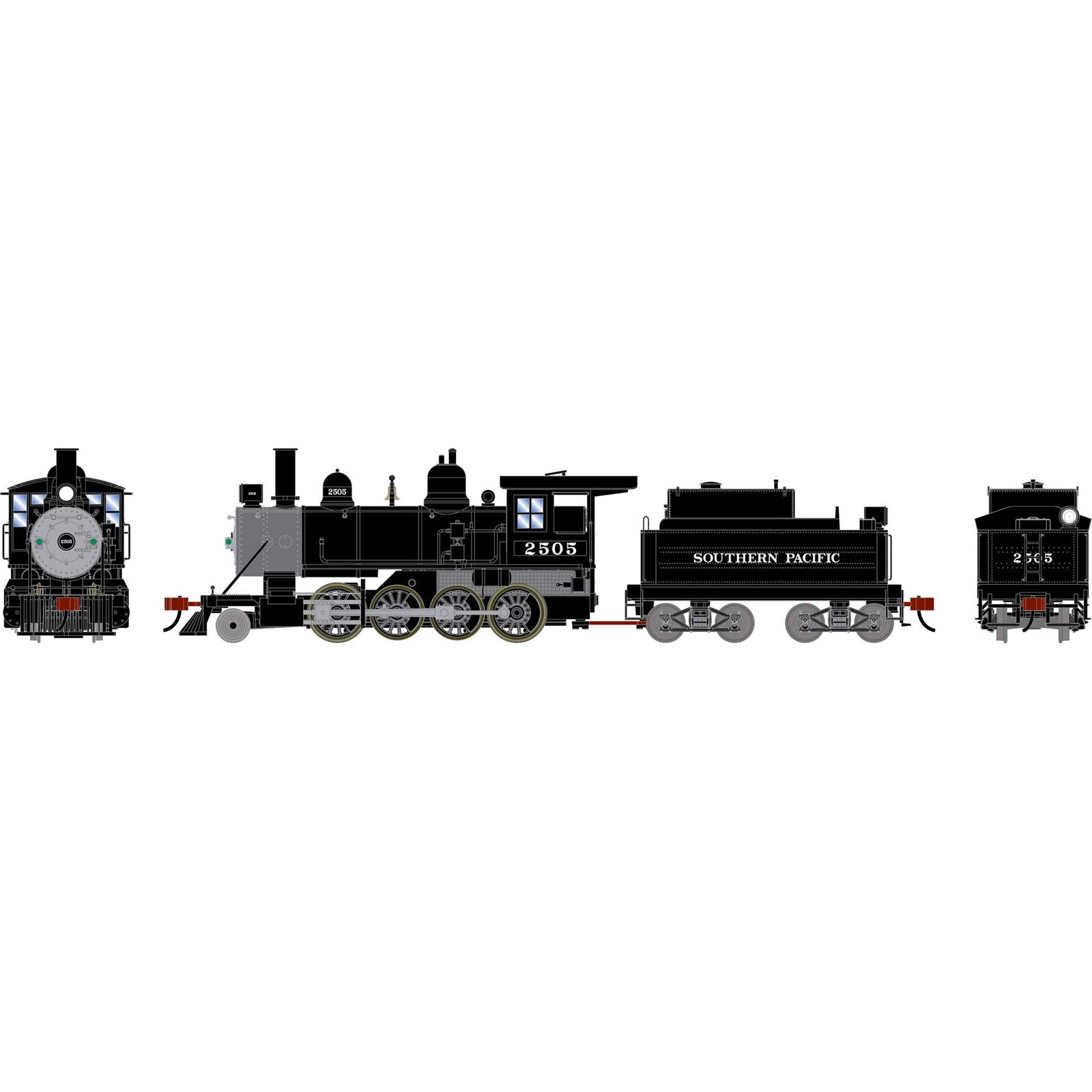HO ATH 2-8-0 Steam Locomotive w/DCC & Sound, SP #2505