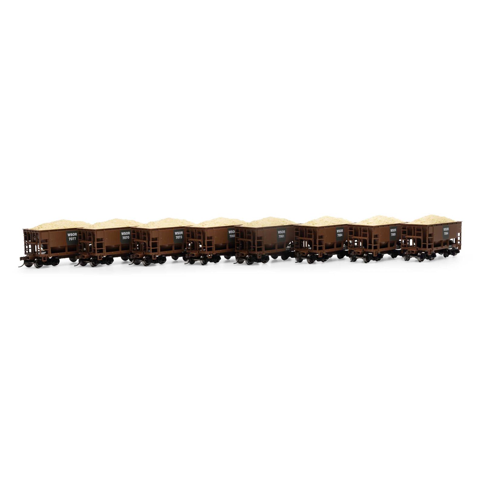Roundhouse HO 24' Ore Car with Load, WSOR #7061 / 7064 / 7066 / 7069 / 7070 / 7073 / 7077 / 7084 (8)