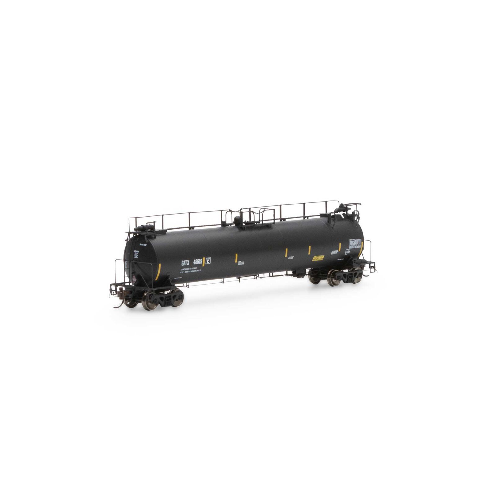 HO TankTrain Intermediate,GATX/Yellow Stripe#48619