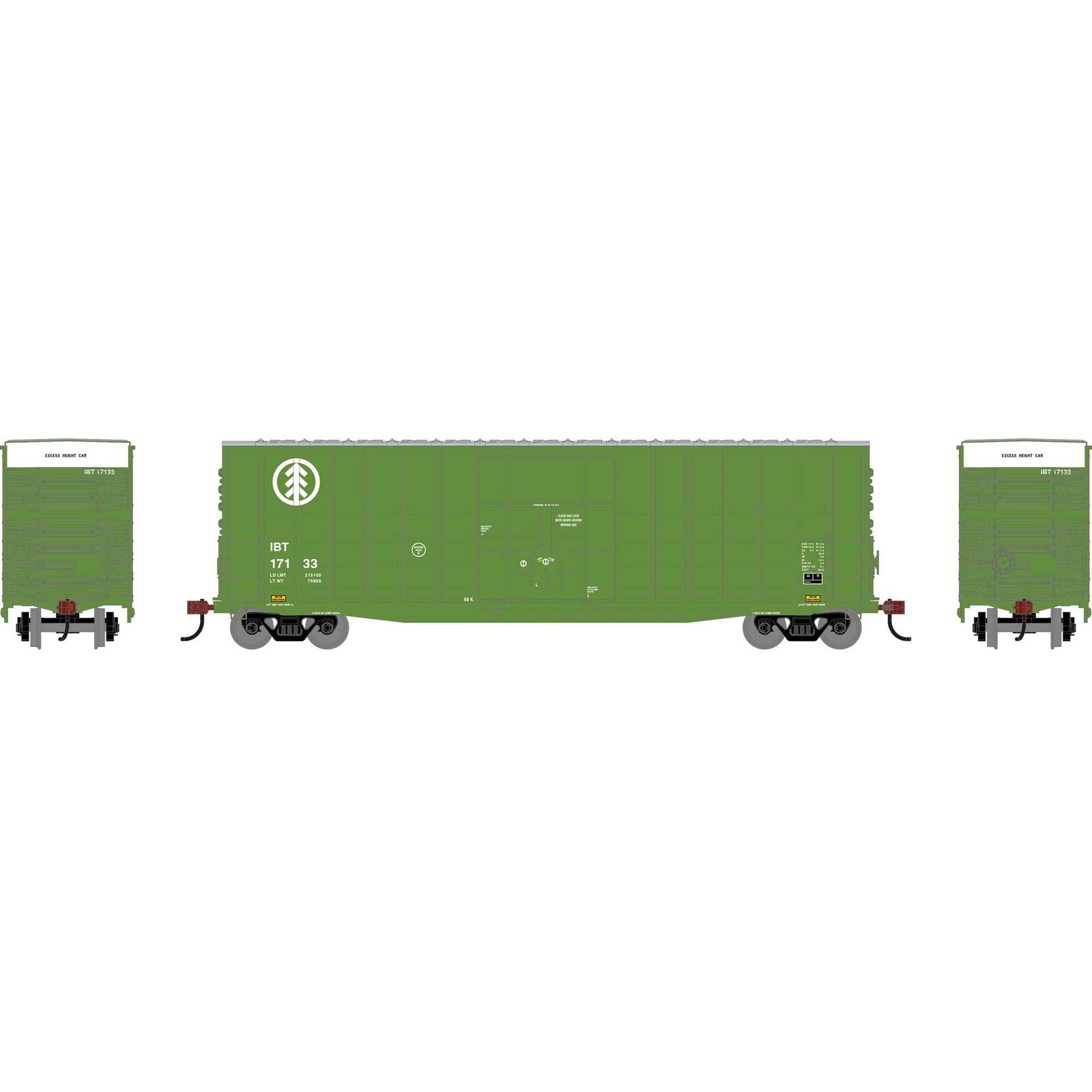 Roundhouse HO RND 50' Waffle High Cube Box Car IBT #17133