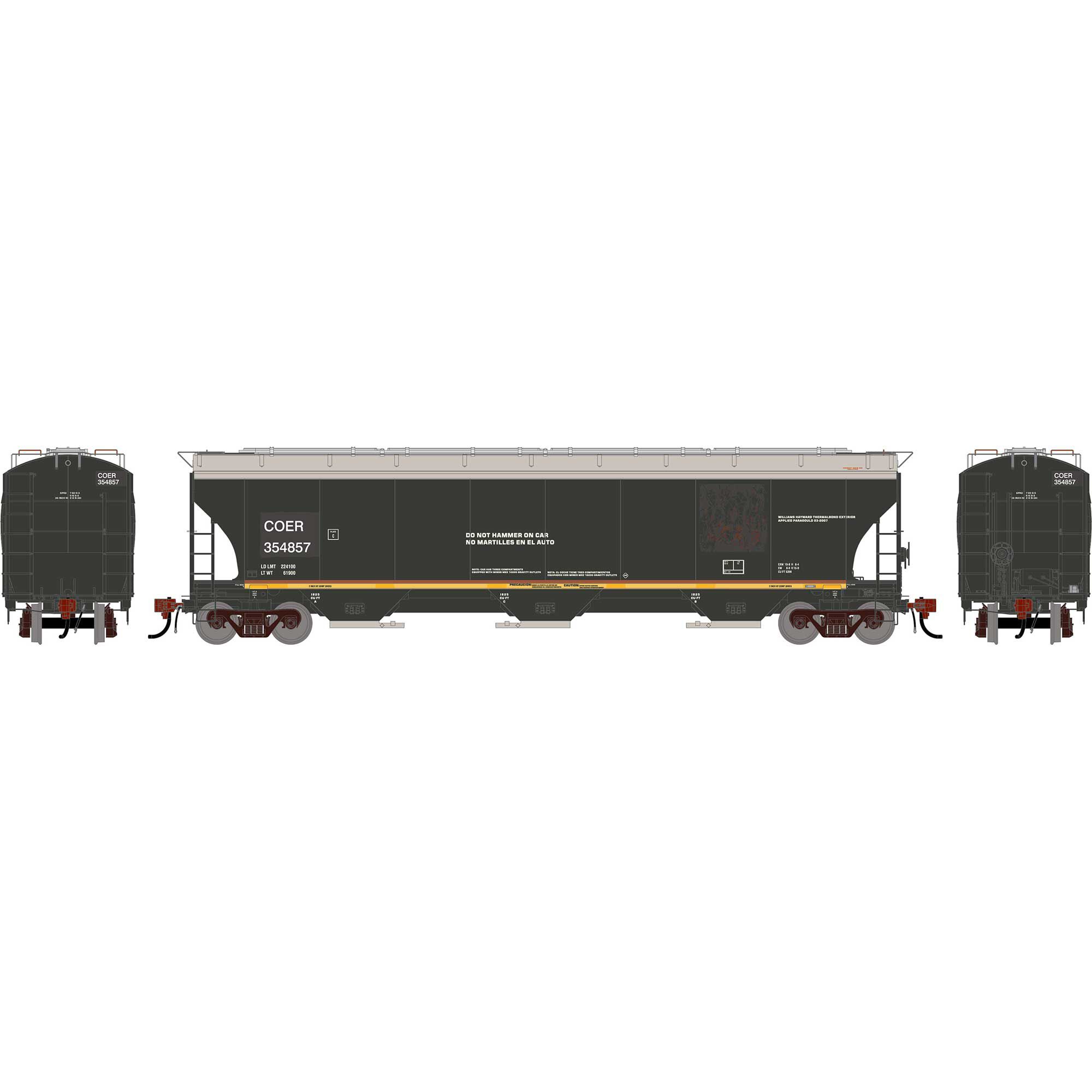 Athearn Genesis HO GEN Trinity 5161 Covered Hopper, Primed For