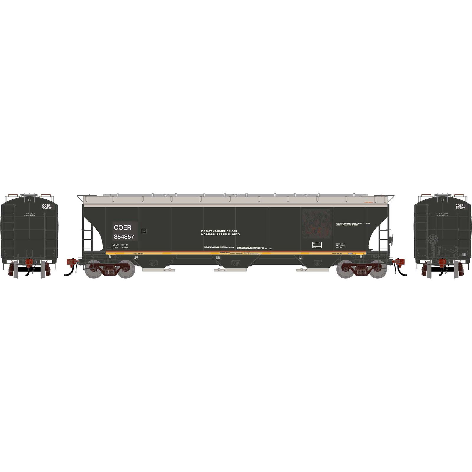 HO GEN Trinity 5161 Covered Hopper, Primed For Grime COER #354857