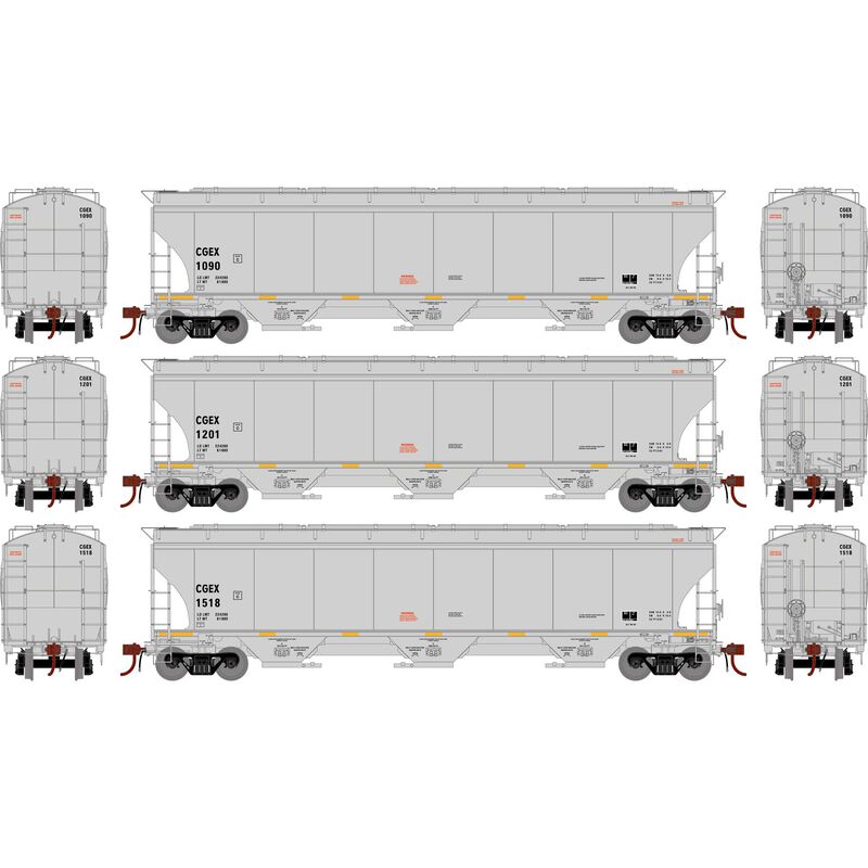 HO GEN Trinity 5161 Covered Hopper, CGEX #1090/1201/1518 (3)