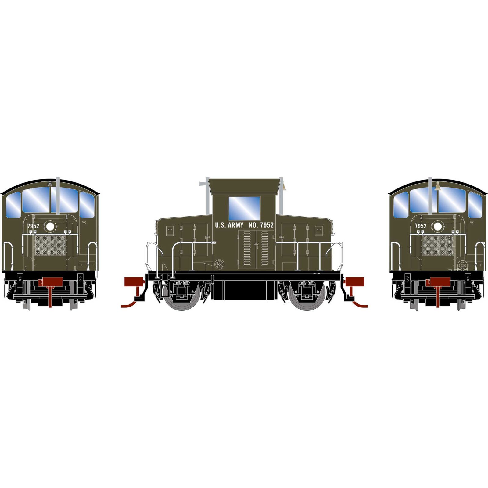 HO EMD Model 40 Locomotive, USAX #7952