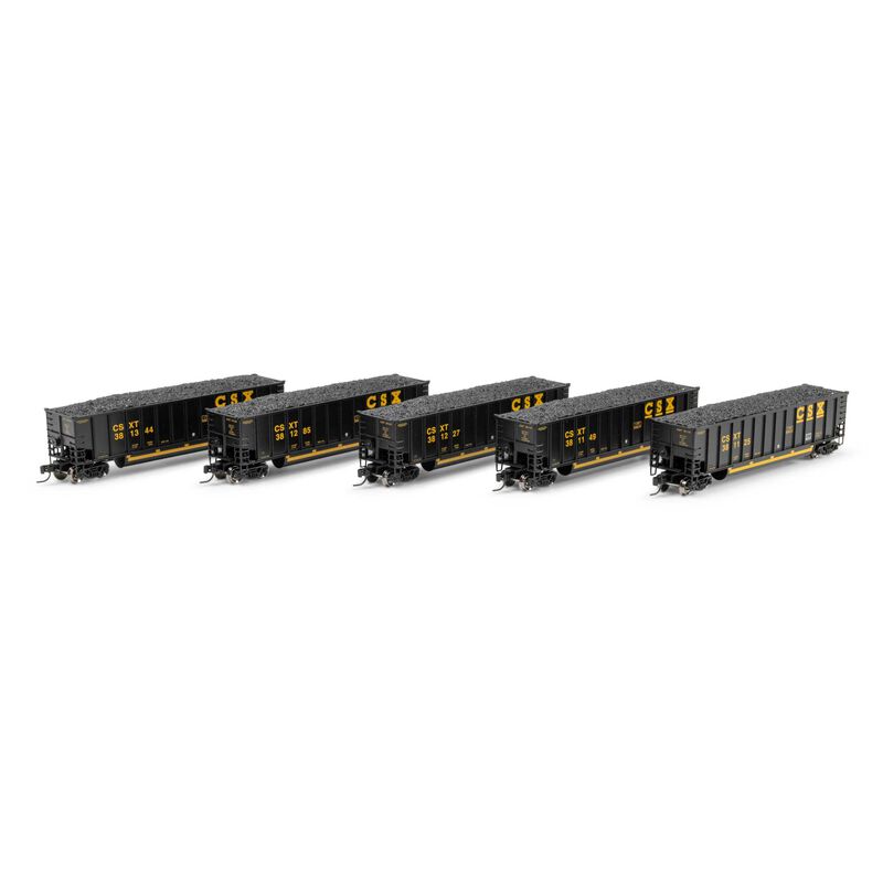 Athearn N ATH Bethgon Coalporter w/Coal Load, CSXT #381125/381149/381227/381285/381344 (5)