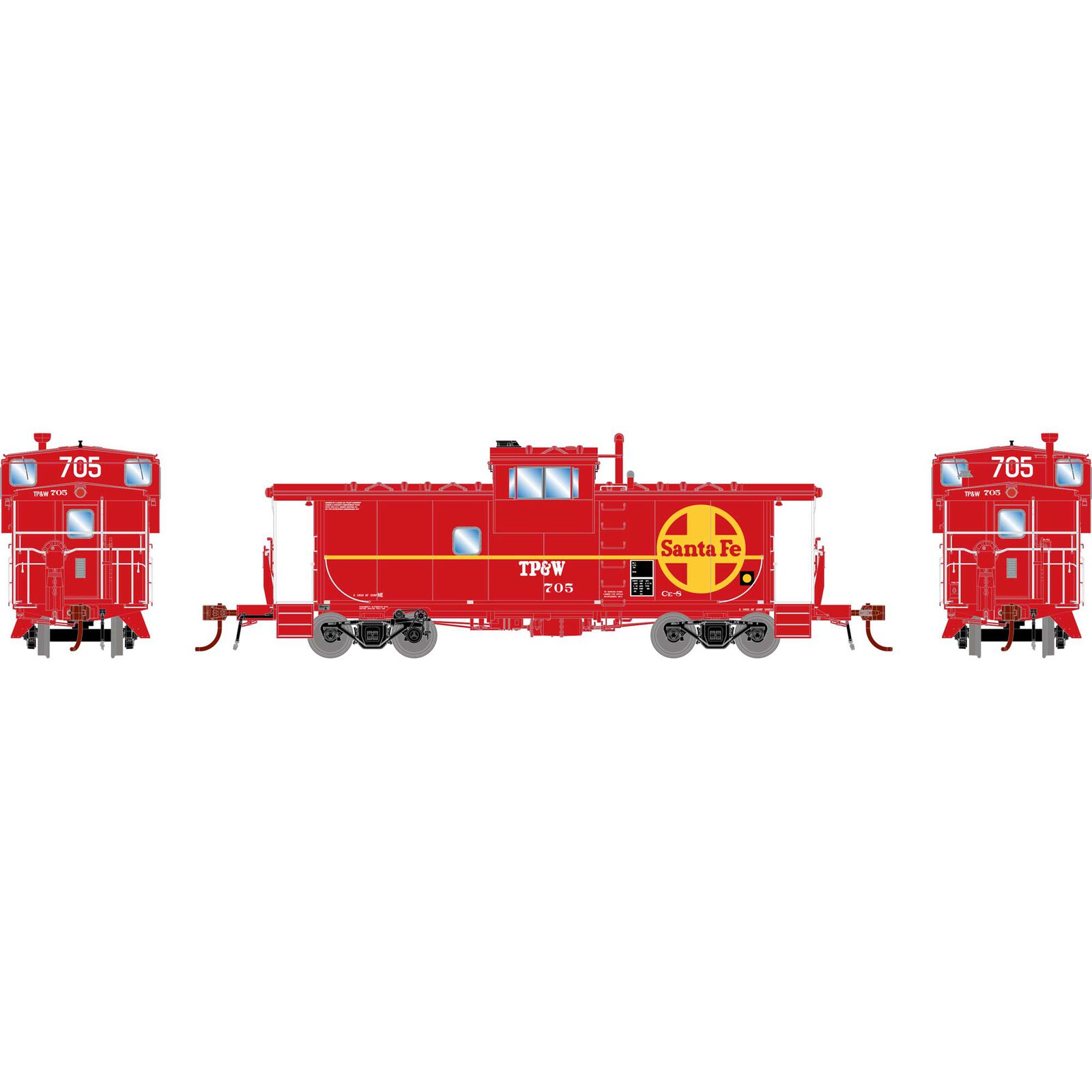 HO ICC Caboose with Lights, TP&W #705