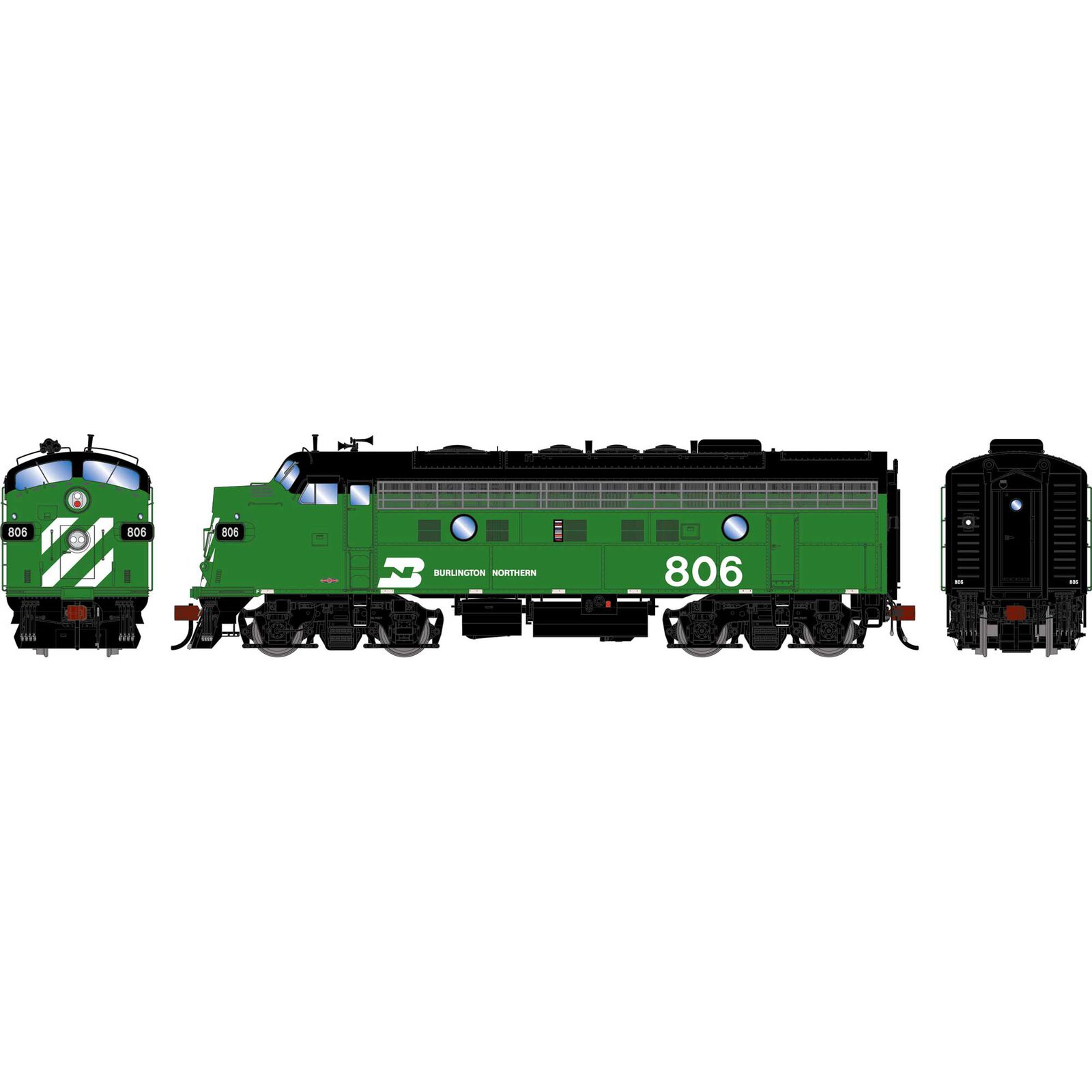 HO GEN F9A Locomotive, BN 'Freight' #806