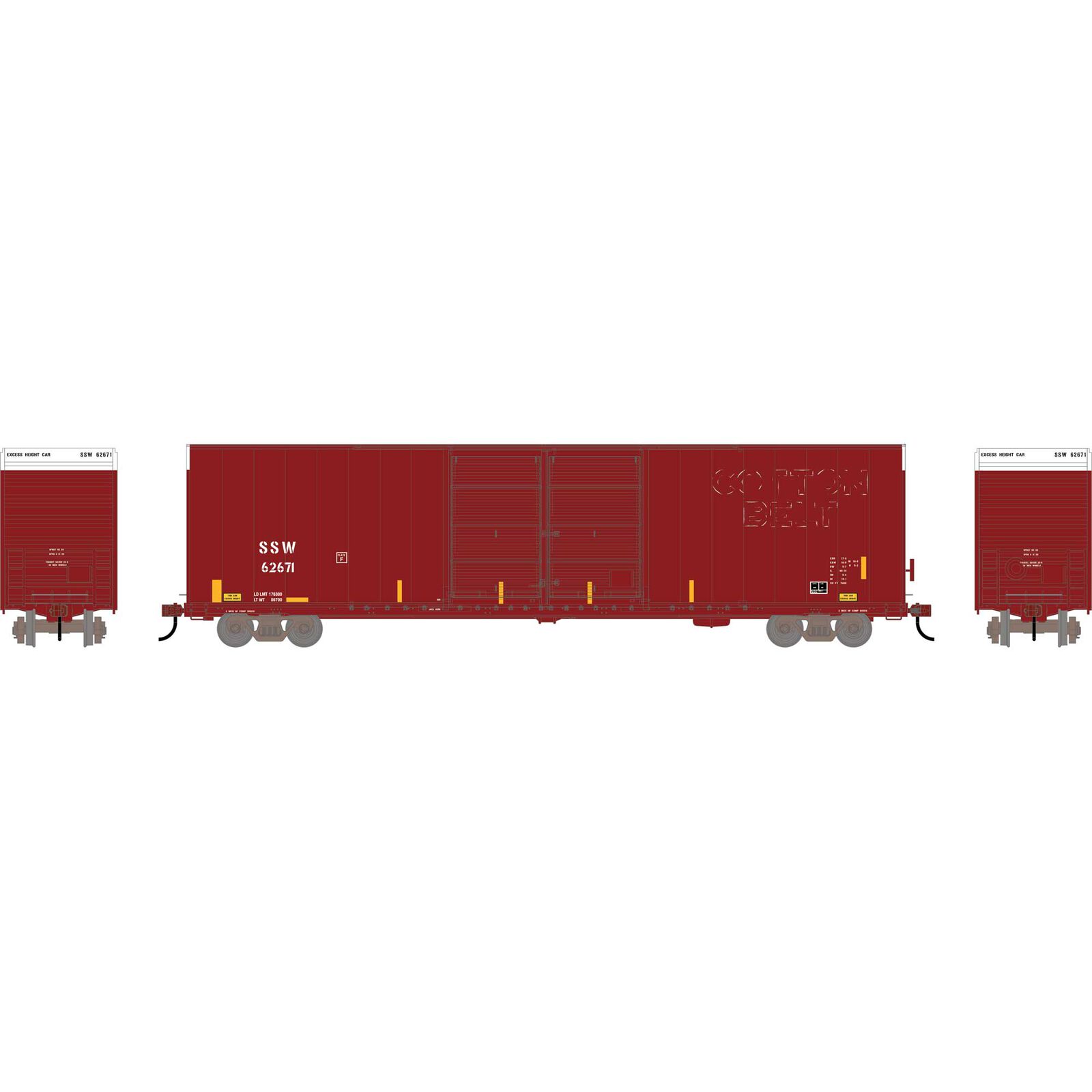 Athearn HO RTR FMC 60' DD/SS Hi-Cube Box, SSW #62680