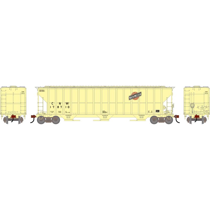 HO ATH FMC 4700 Covered Hopper, Primed For Grime CNW #178710