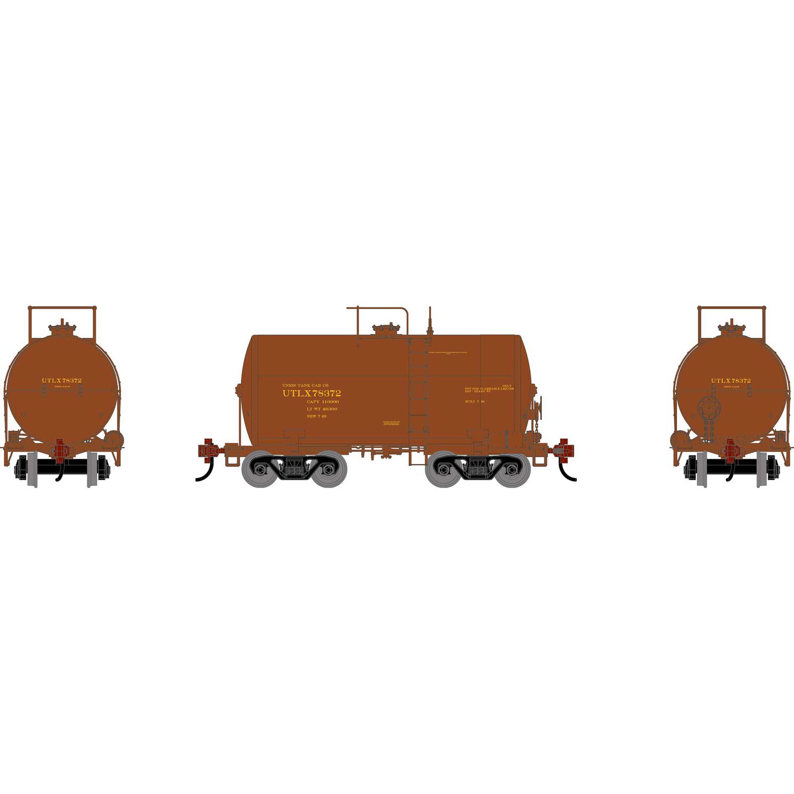 HO ATH 30' NACC 8K Tank Car, UTLX #78372