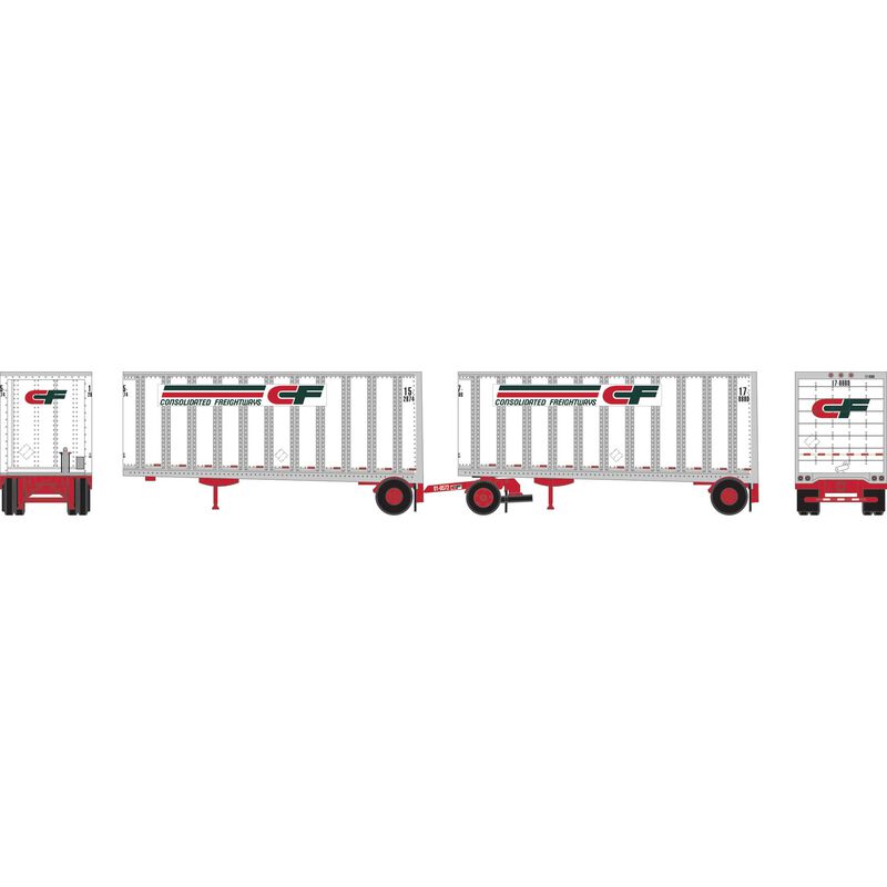 N ATH 28' Wedge Trailers Ext. Post (2) with Dolly, Consolidated Freight- Trailers: 15-2874/17-8680; Dolly: 01-0572