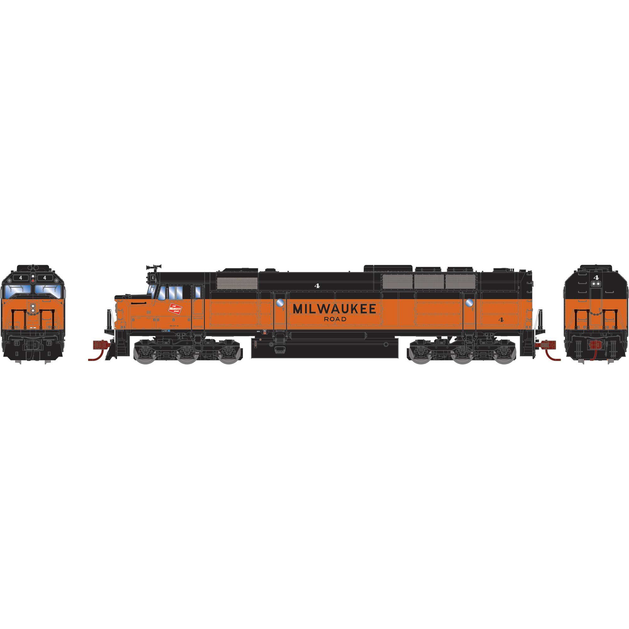 Athearn N FP45 Locomotive, MILW #4 Model Train | Athearn | Athearn