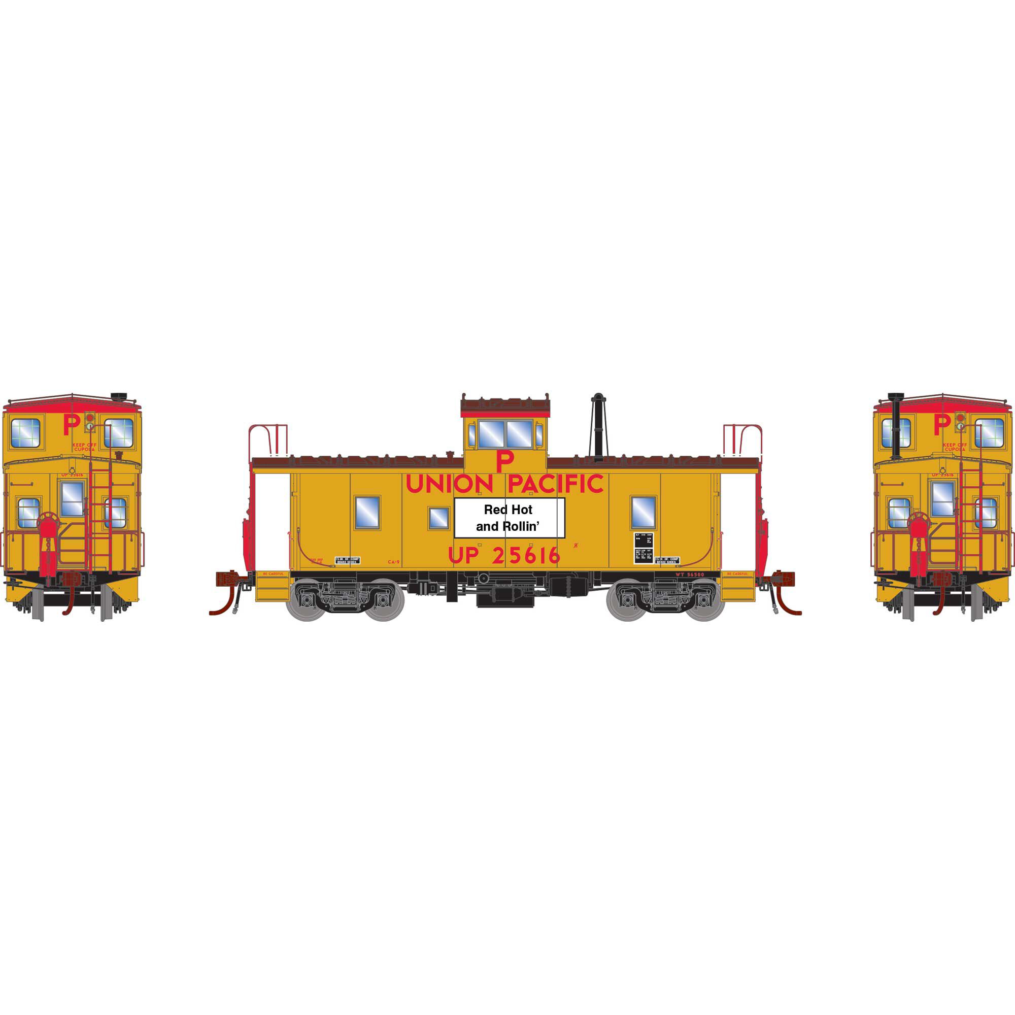Athearn HO CA-9 ICC Caboose with Lights UP #25616 Model Train