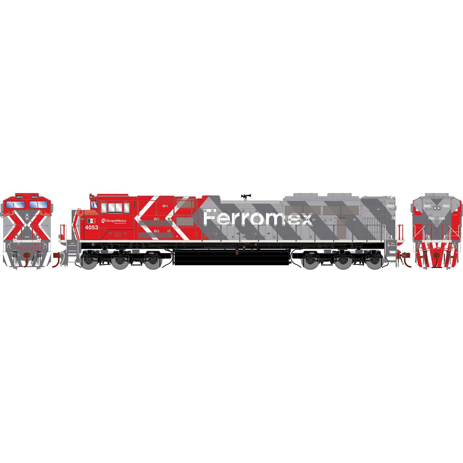HO SD70ACe Locomotive, Ferromex #4053