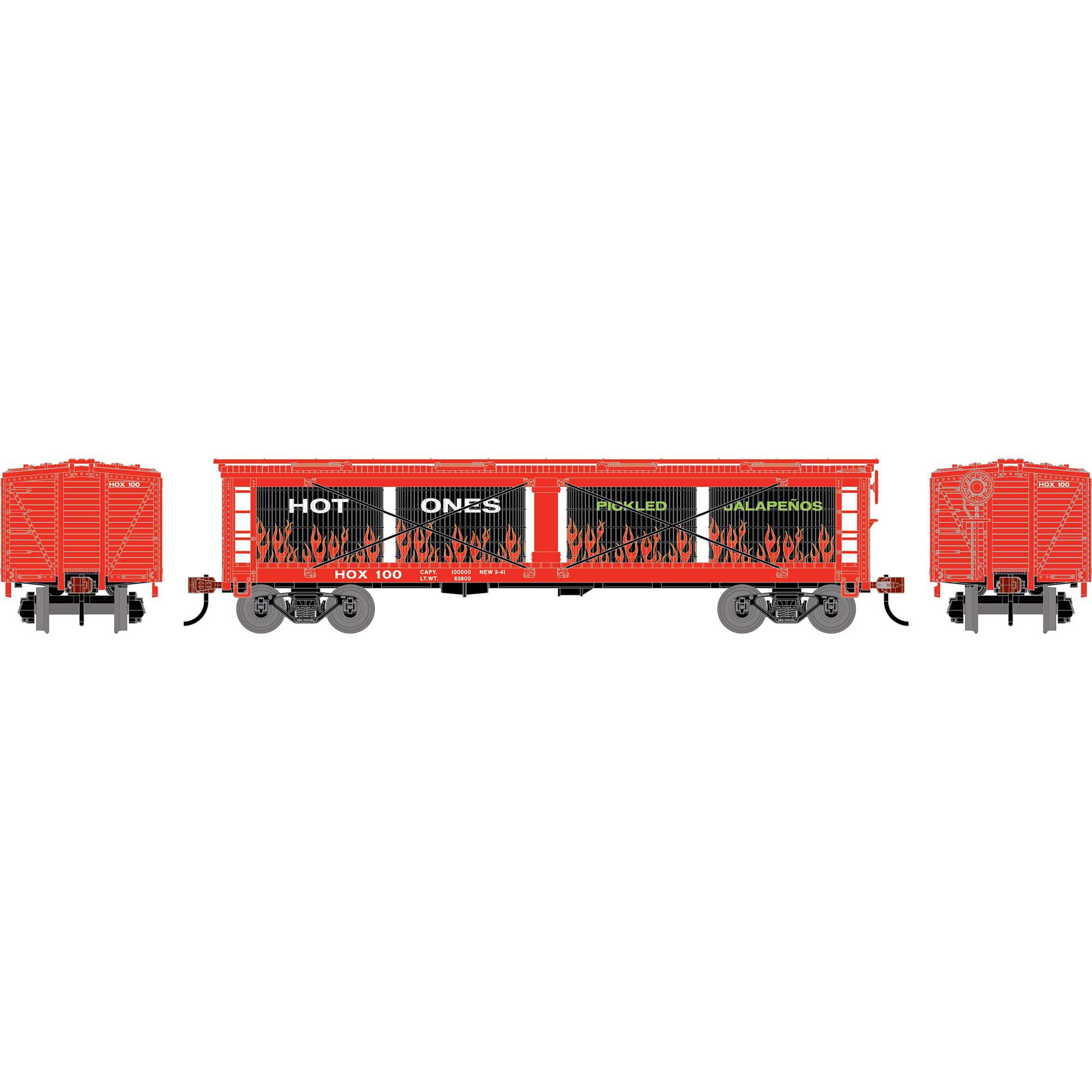HO ATH 40' Pickle Car, HOX #100 Model Train | Athearn | Athearn