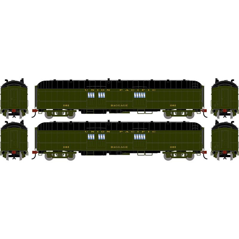 HO ATH 60' Pullman Common Standard Baggage Car, UP #1162/1165 (2)