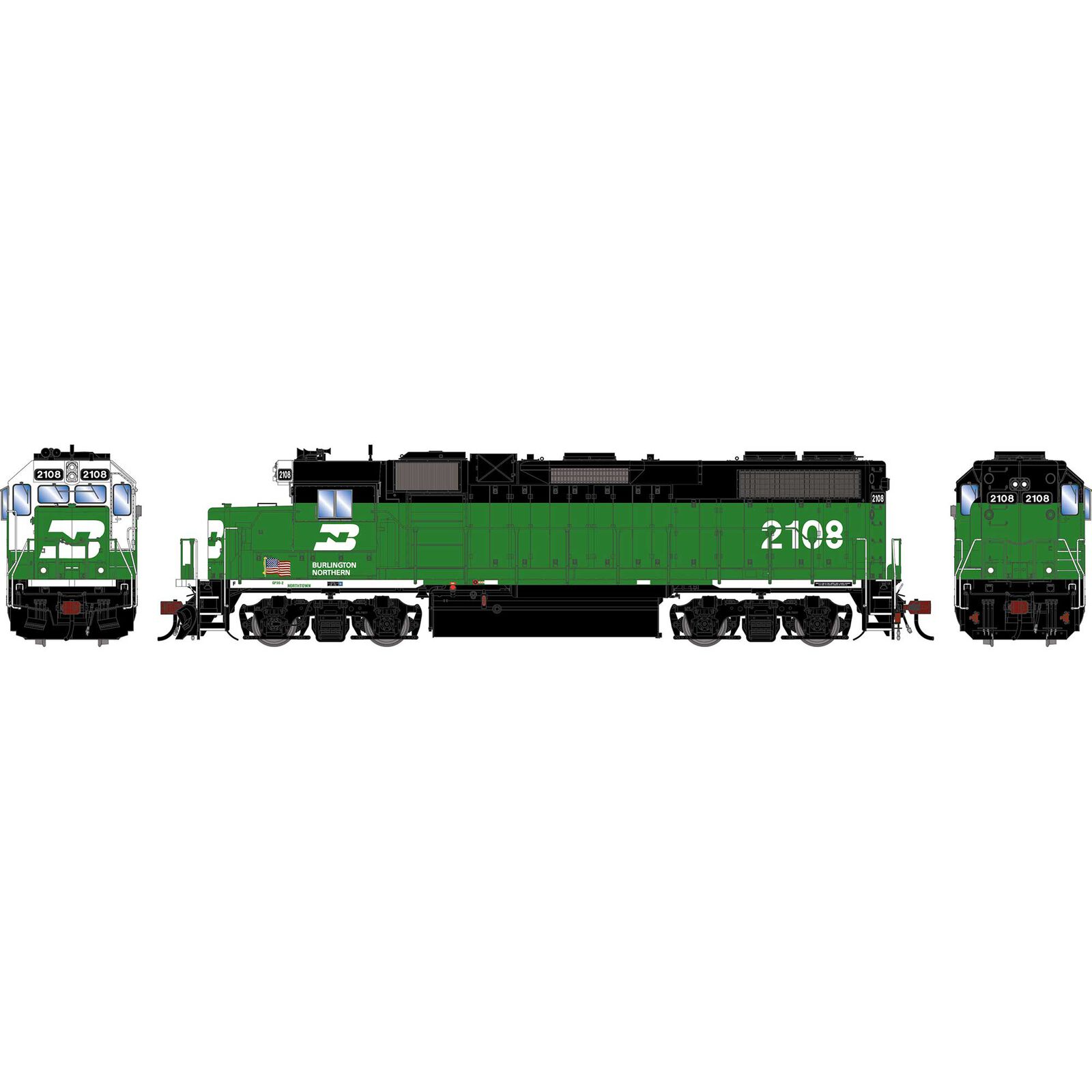 HO GEN GP38-2 Locomotive, BN #2108
