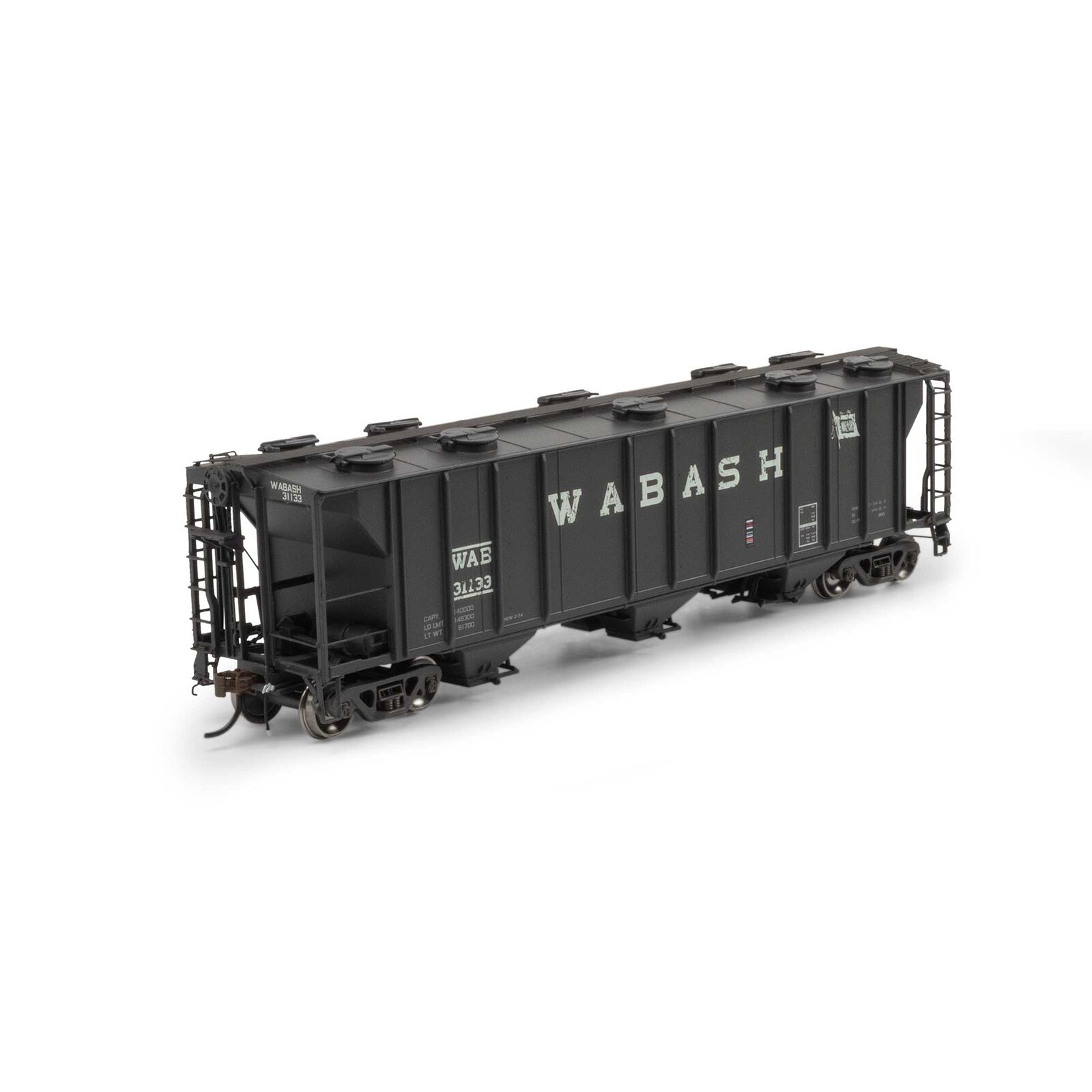 HO PS-2 2893 3-Bay Covered Hopper, WAB Primed For Grime #31133