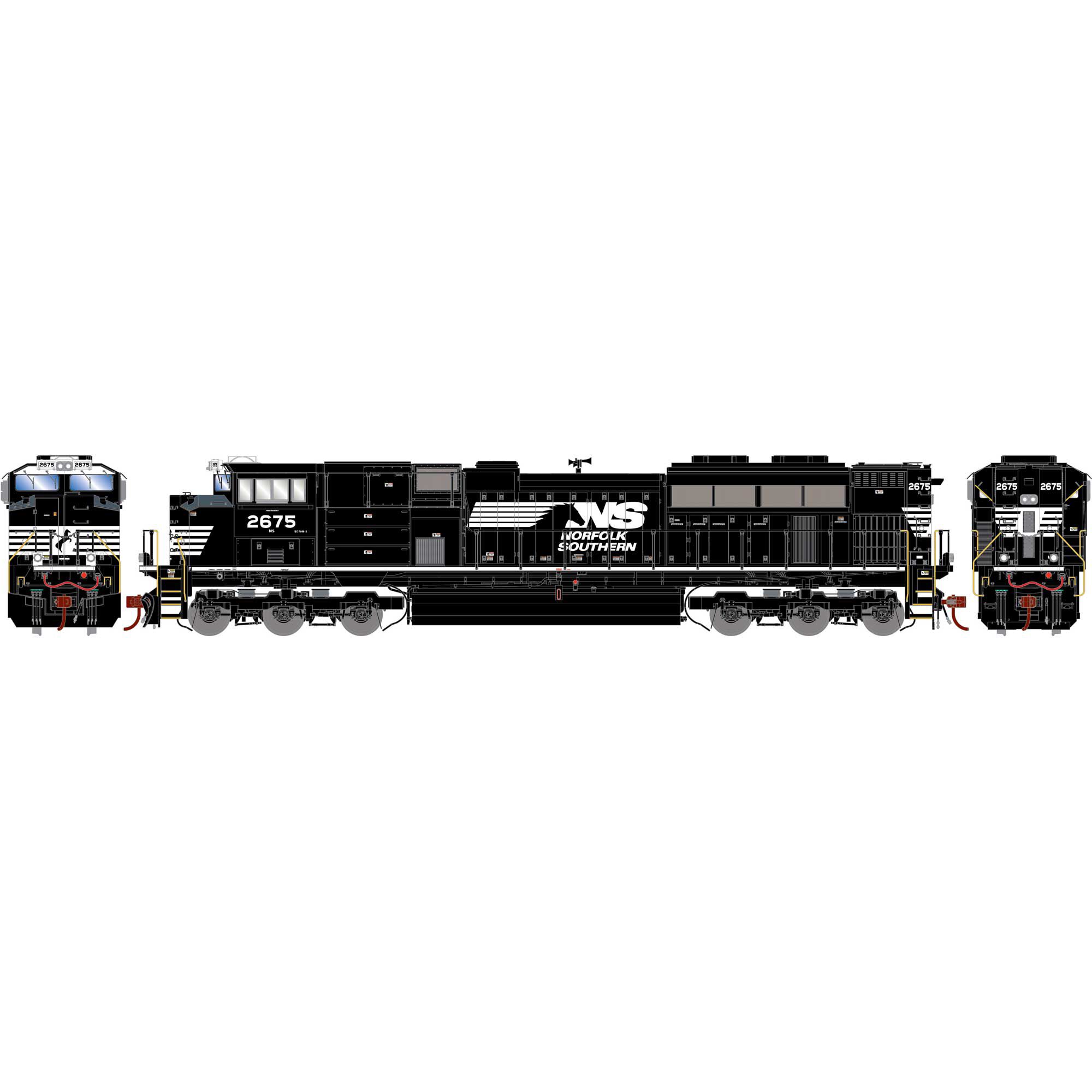 Athearn HO G2 SD70M-2 with DCC & Sound, NS #2675 Model Train