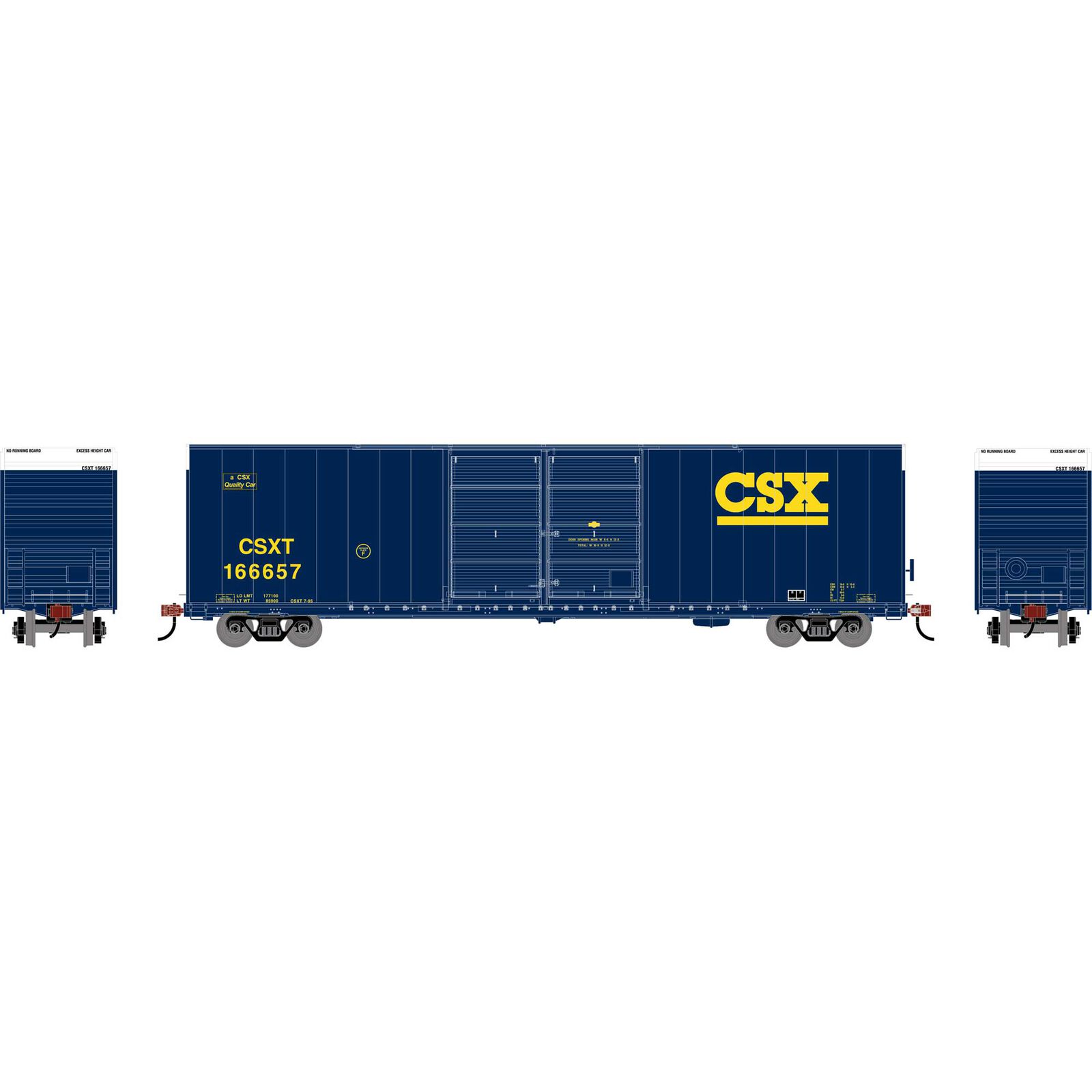 HO 60' FMC Smooth Side Double Door Box Car, CSXT #166657