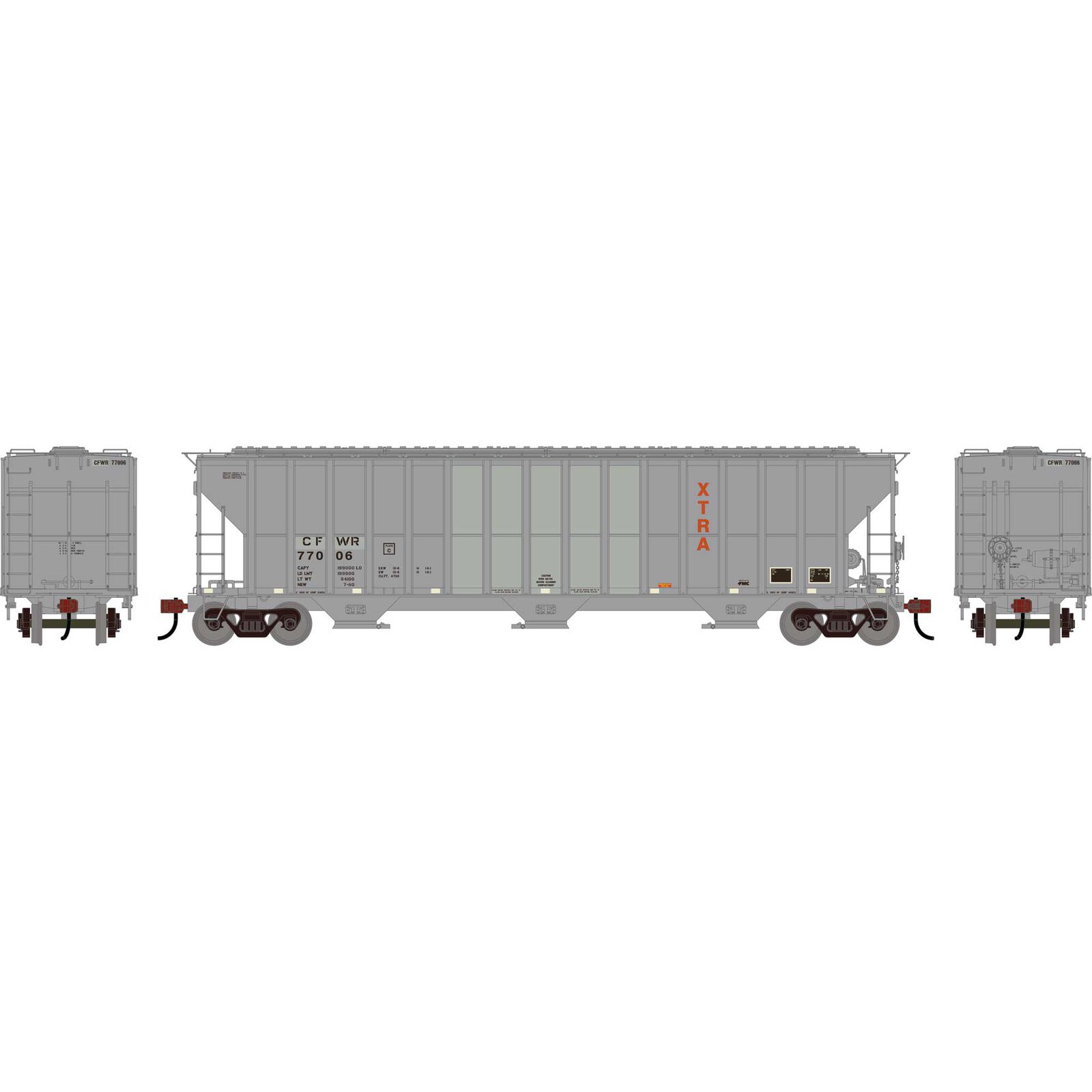 HO ATH FMC 4700 Covered Hopper, Primed For Grime CFWR #77006