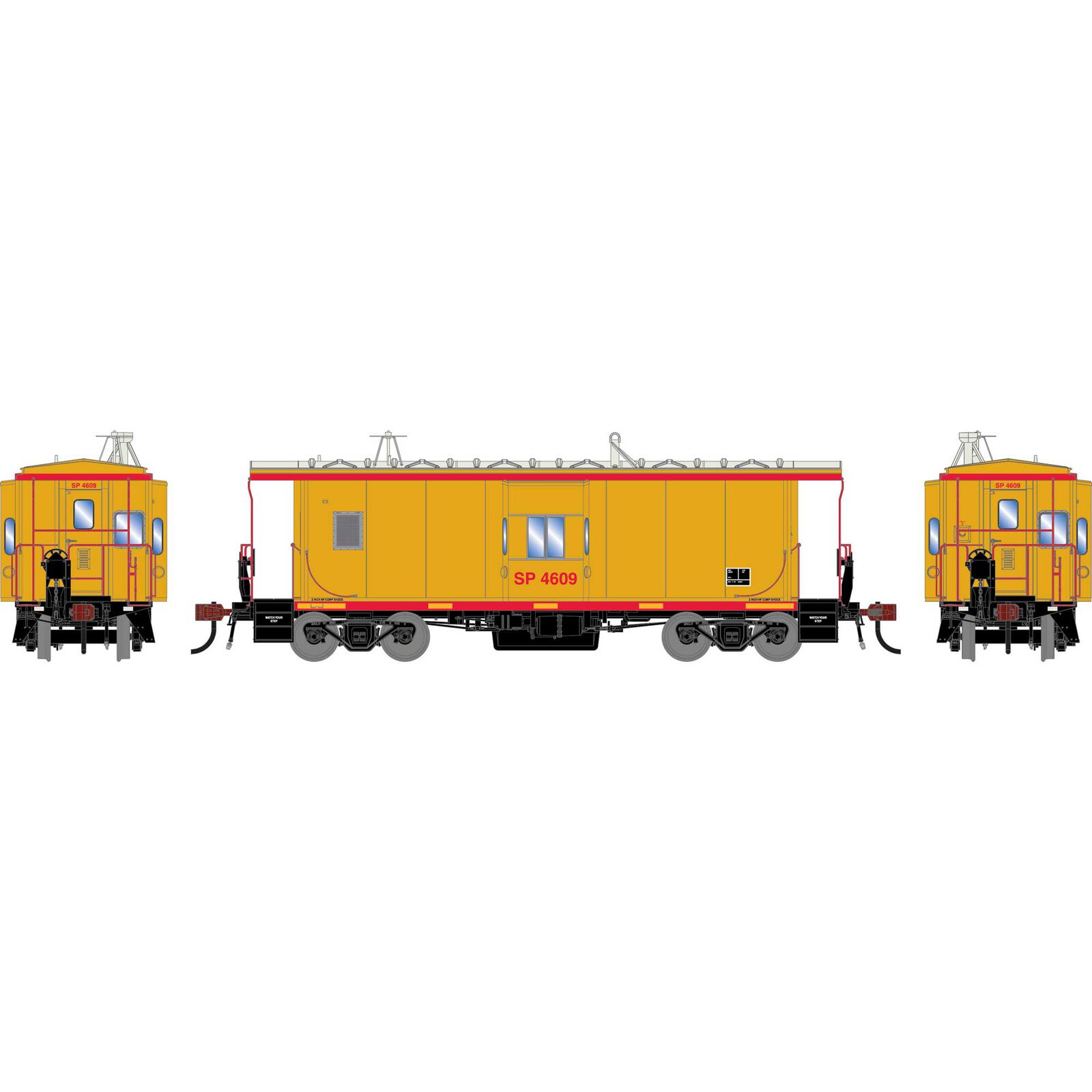 Athearn Genesis HO GEN ICC Bay Window Caboose w/Lights, UP #4609