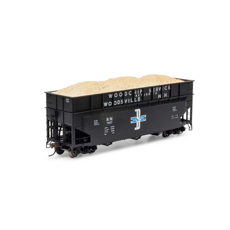 HO 40' Wood Chip Hopper with Load, BM #7507