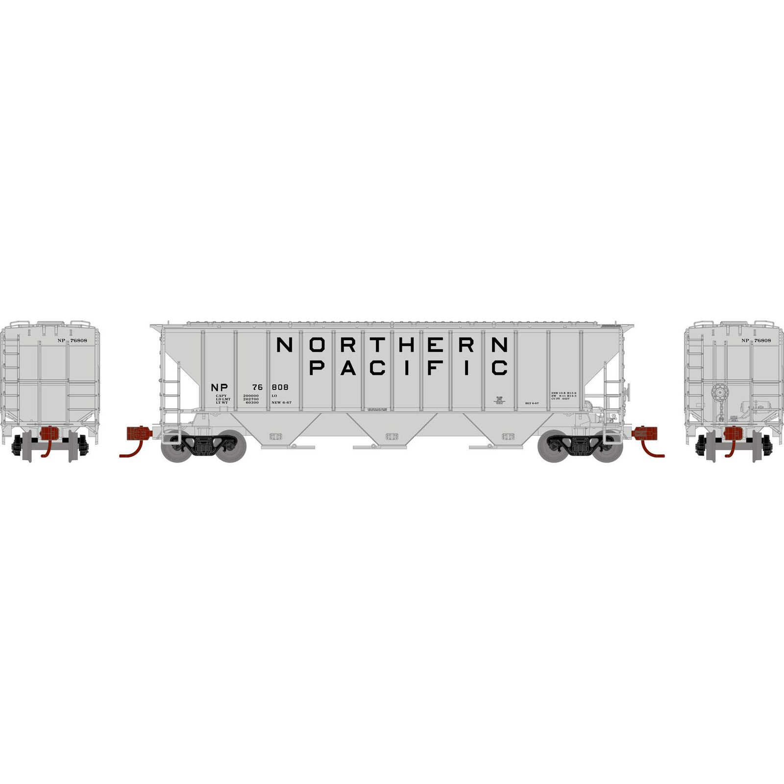PROTO 2000 4427 PS2-CD H-S Covered Hopper Train Cars - HO Scale, Factory New