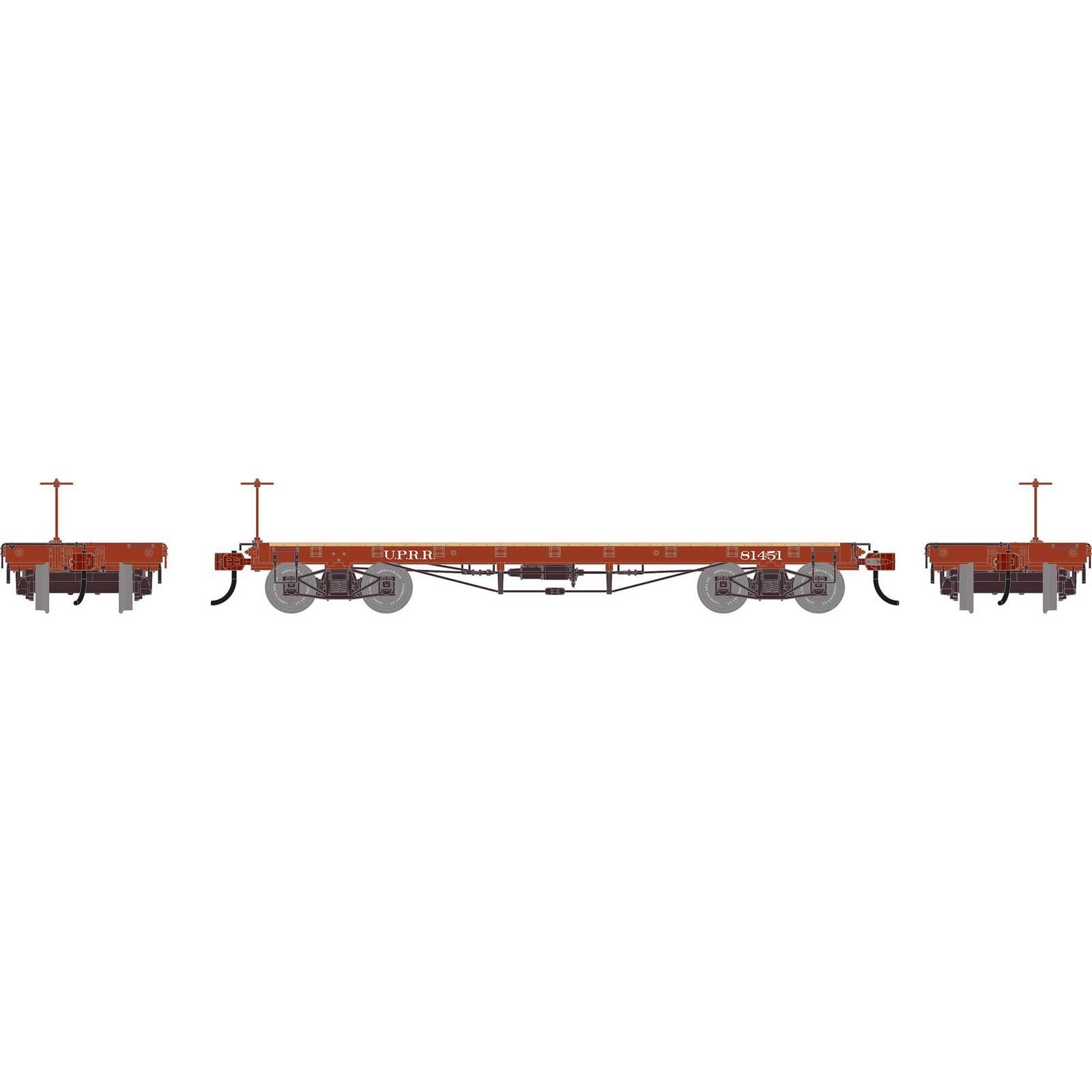 HO ATH 36' Flat Car, UP #81451