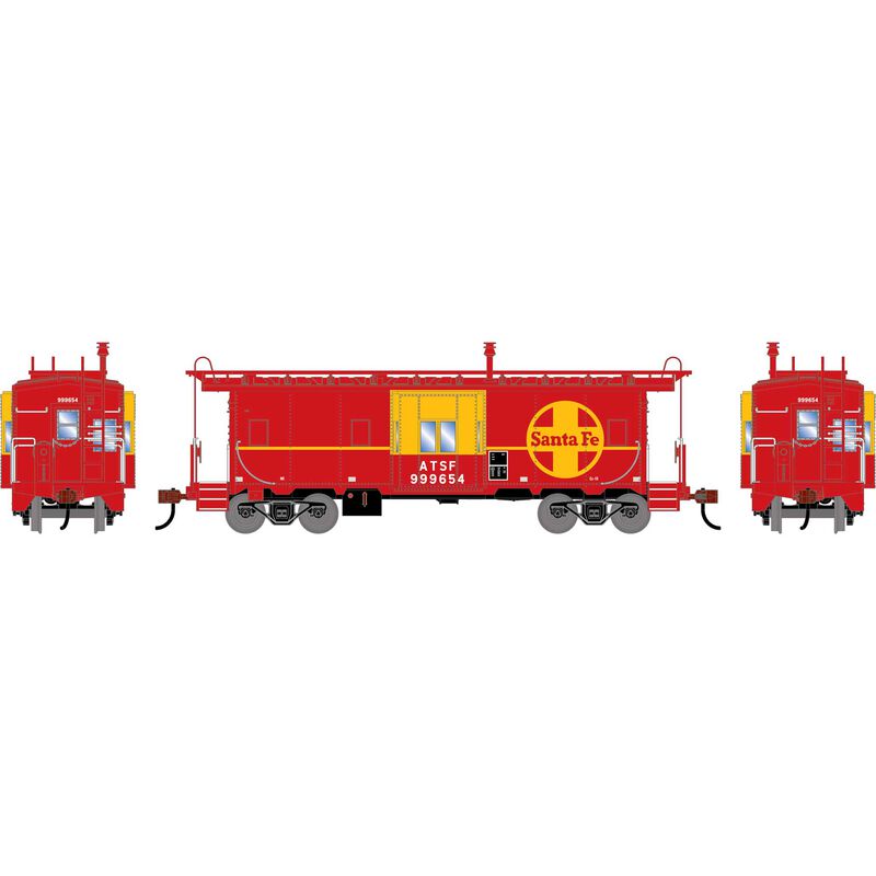 HO ATH Bay Window Caboose, ATSF #999654