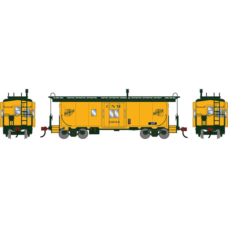 HO ATH Bay Window Caboose, CNW #11034
