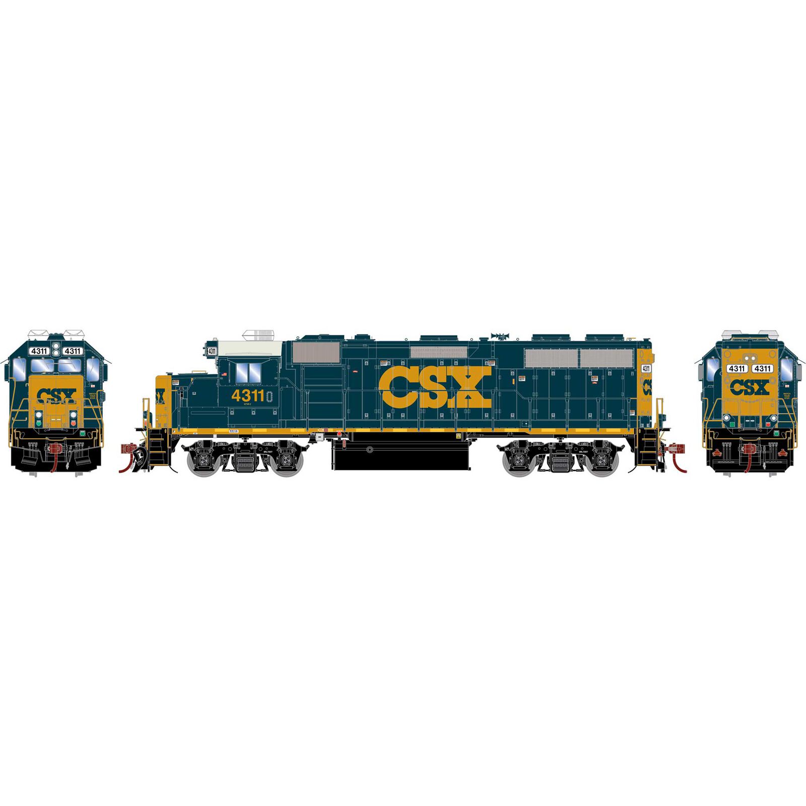 HO GP39-2 Locomotive with DCC & Sound, CSX/YN3 #4311