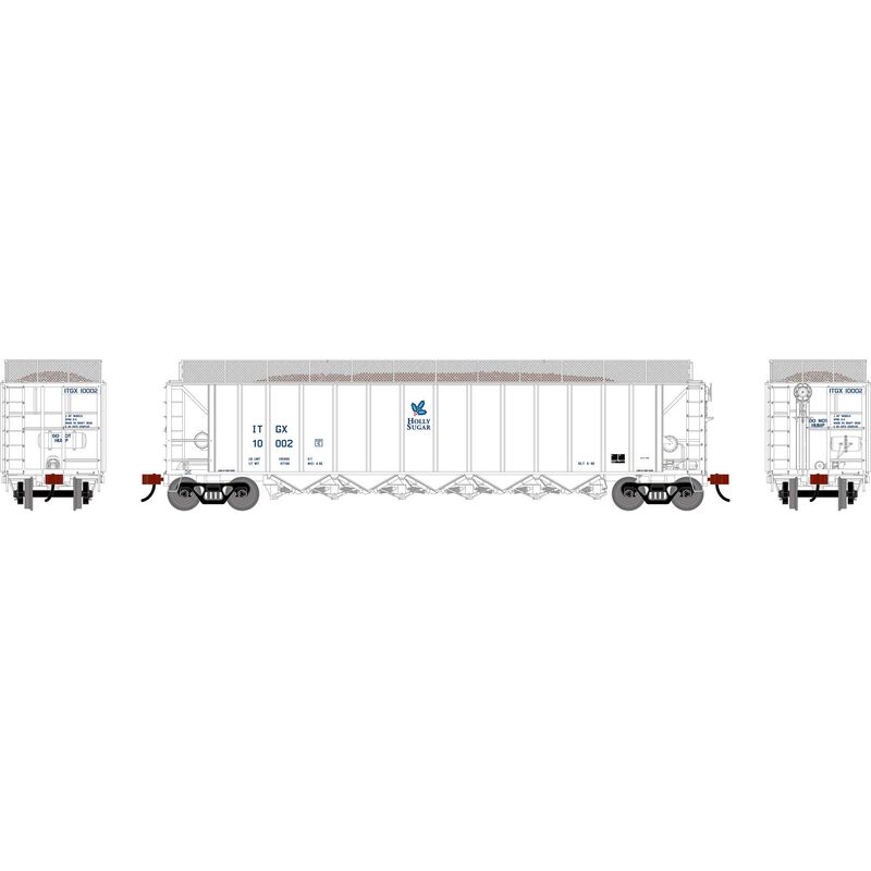 Athearn HO ATH Ortner 5-Bay Rapid Discharge Hopper w/Coal Load & Extensions, ITGX #10002