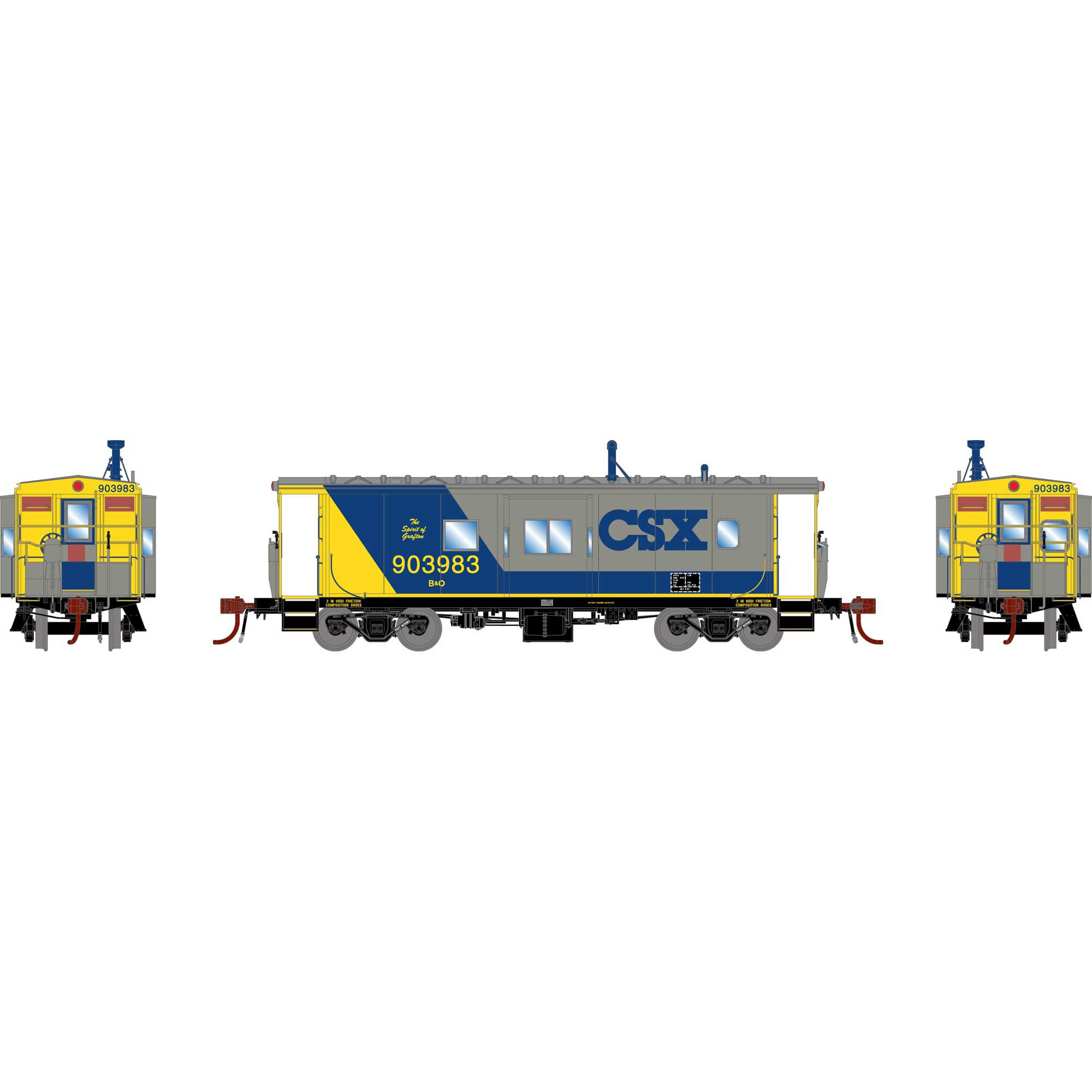 Athearn HO C-27 ICC Caboose/Light & Snd,CSX/Grafton#903983 Model