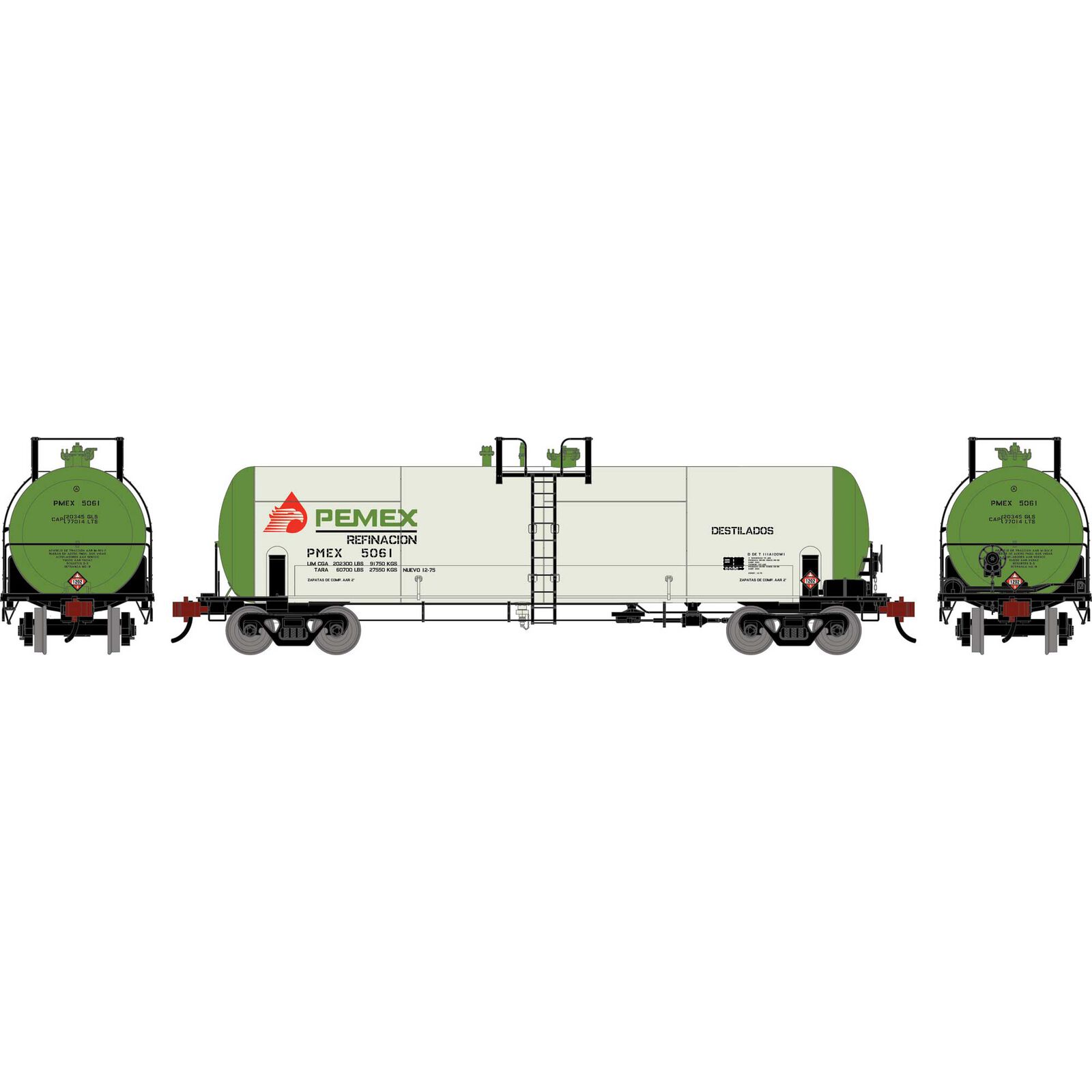 Athearn HO ATH RTC 20,900 Gallon Acid Tank Car, PMEX #5061