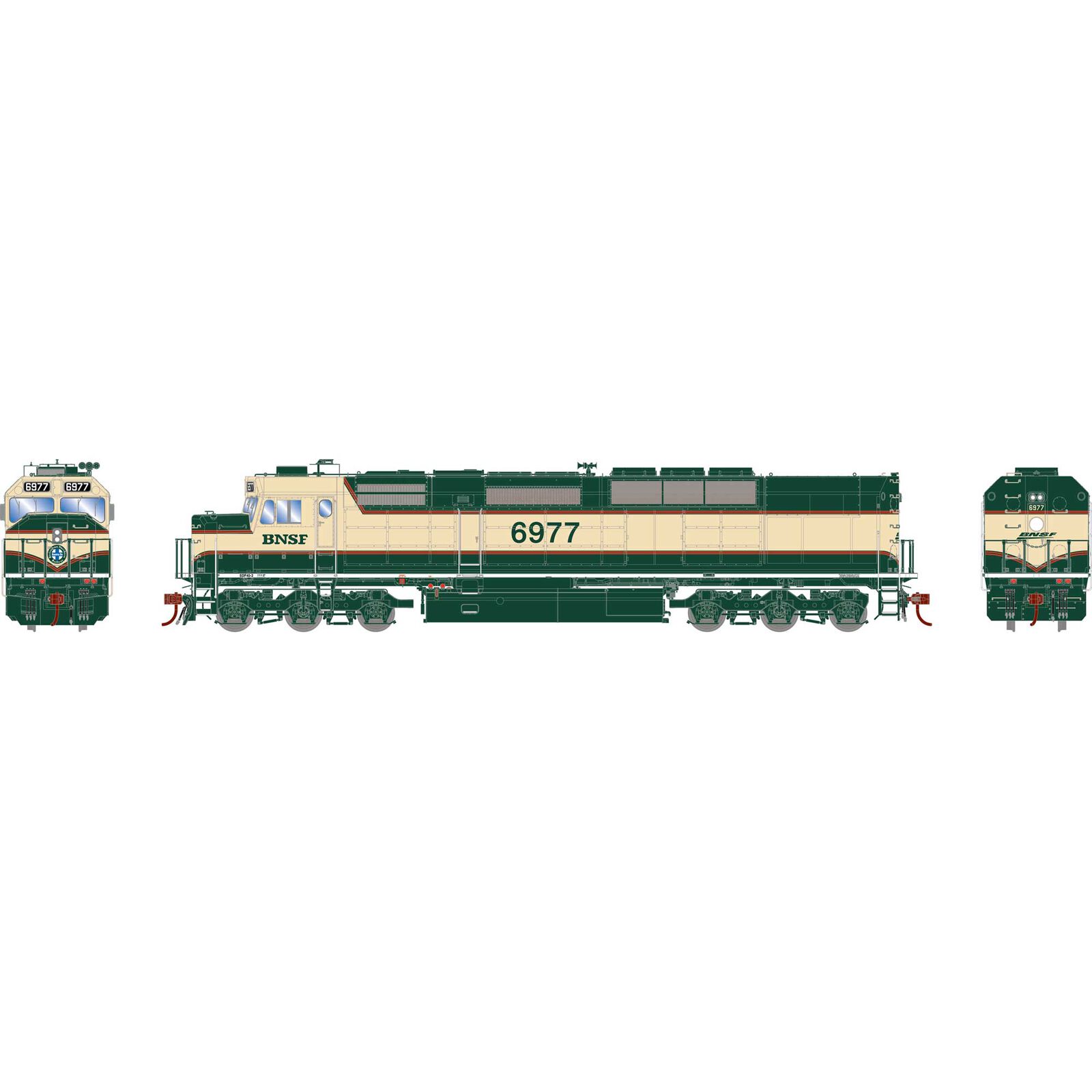 HO SDP40F Locomotive with DCC & Sound, BNSF #6977