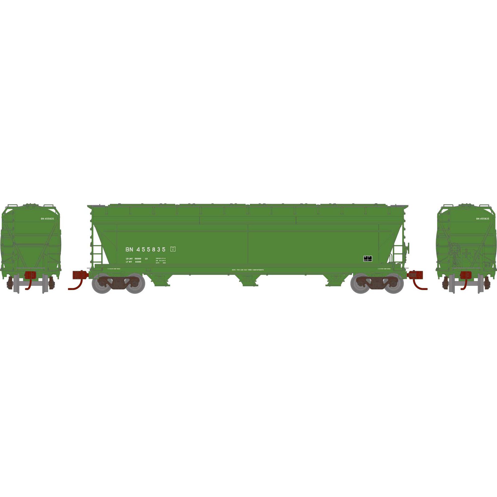 N ACF4600 Covered Hoppers, BN #455835