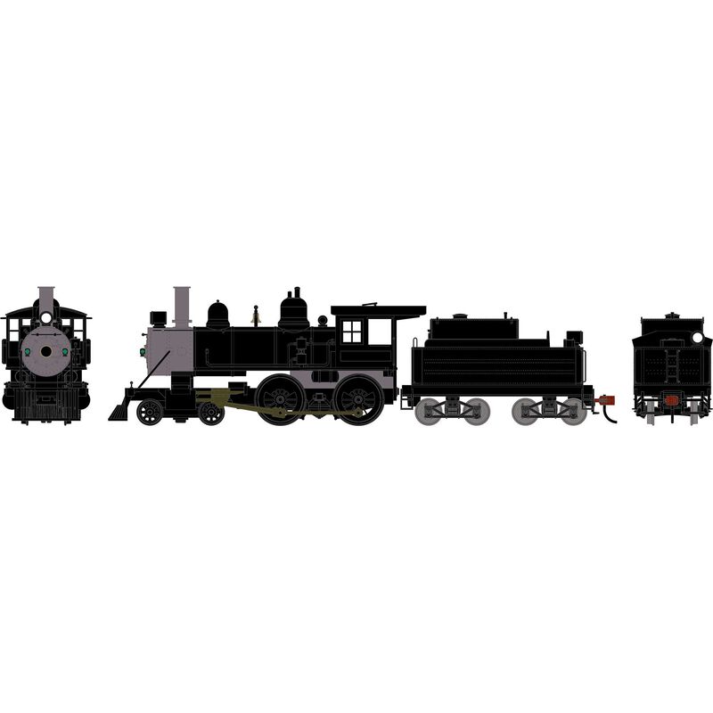 HO ATH 4-4-0 Steam Locomotive, Painted, Unlettered