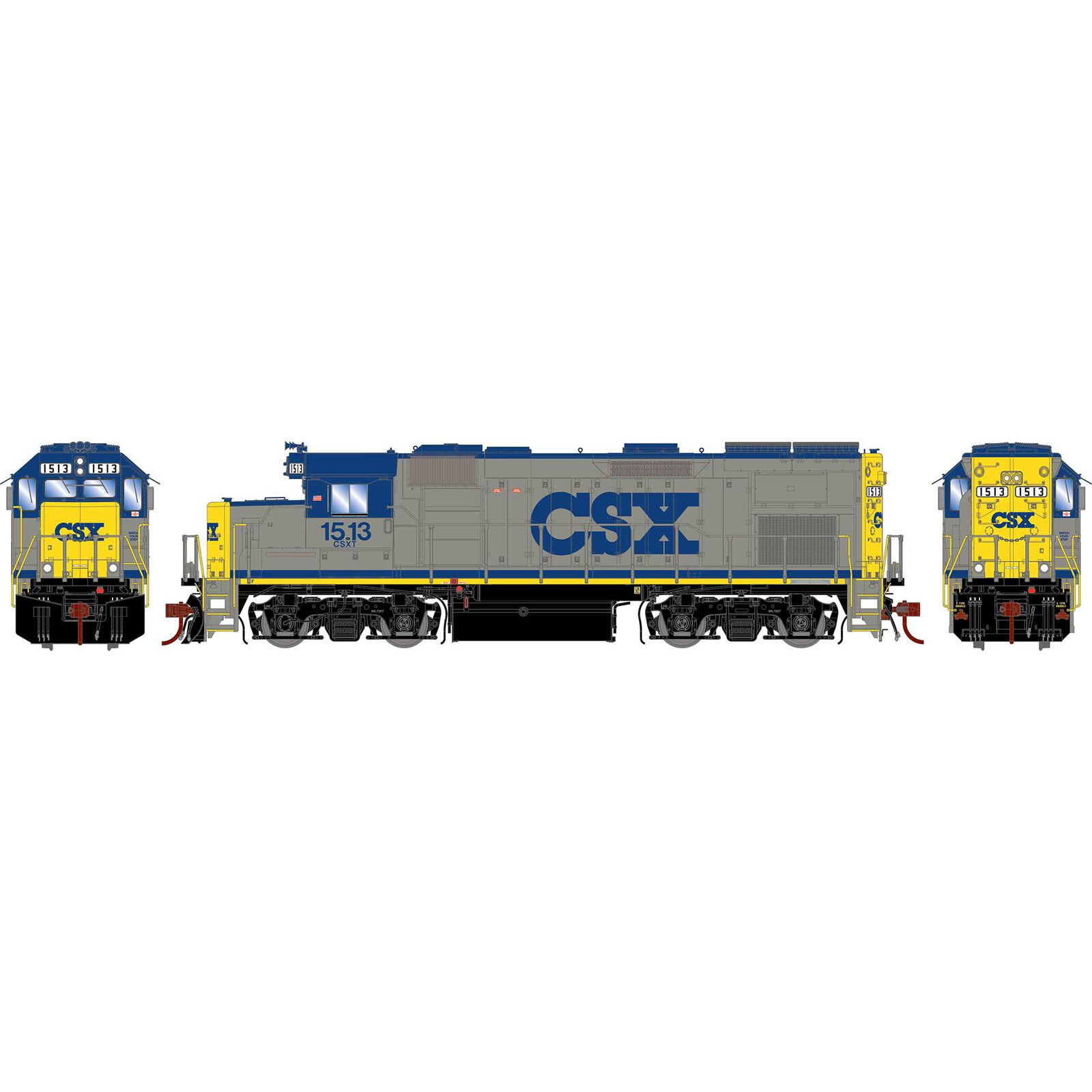 HO GP15T Locomotive with DCC & Sound, CSX #1513