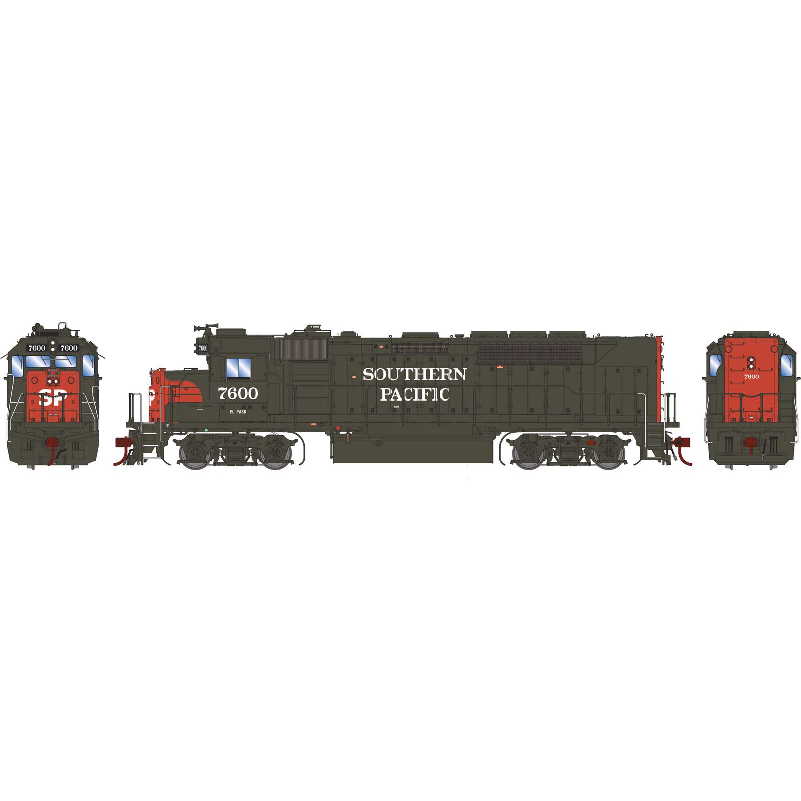 HO GP40P-2 Locomotive with DCC & Sound, SP/80's Version #7600