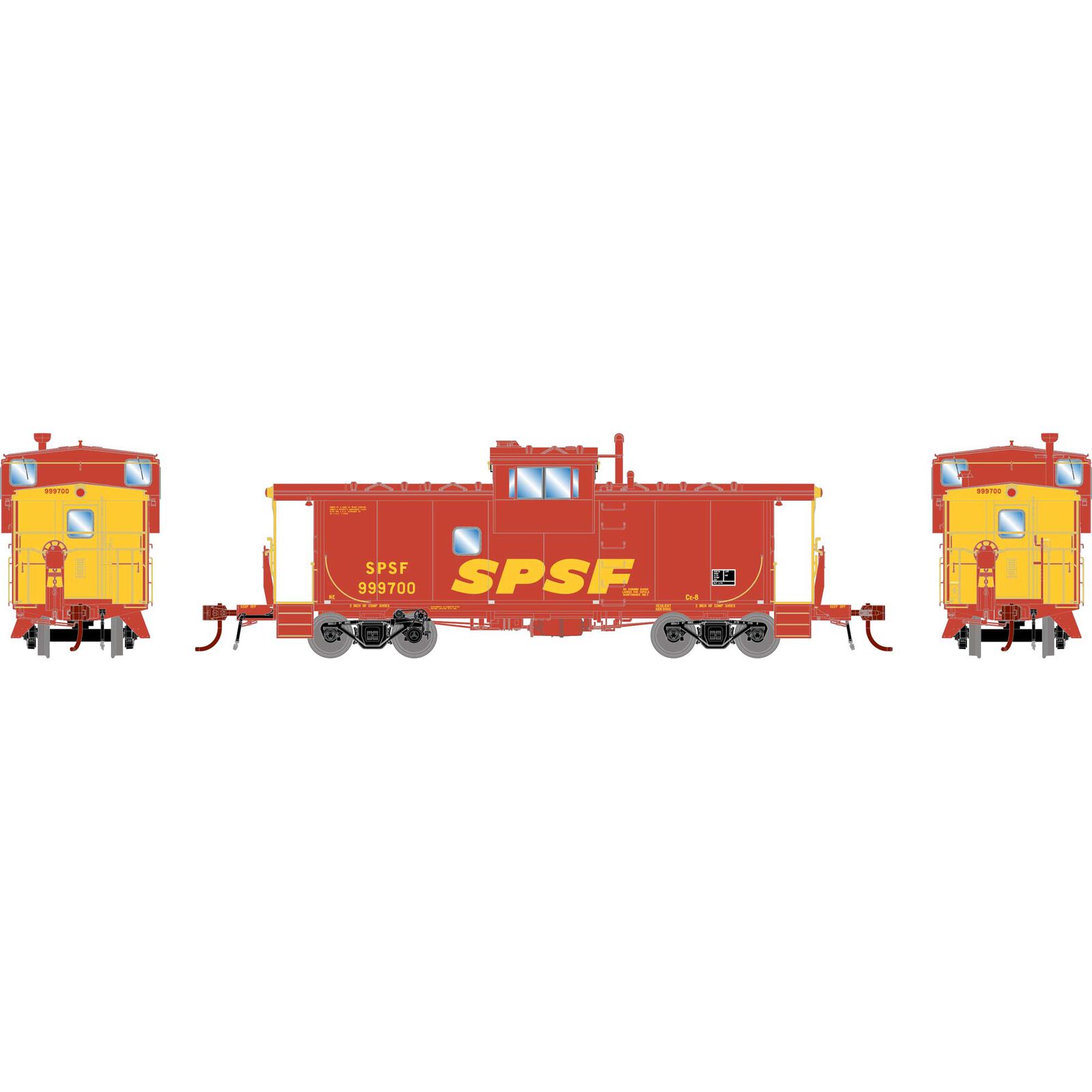 HO CE-8 ICC Caboose with Lights, SPSF #999700