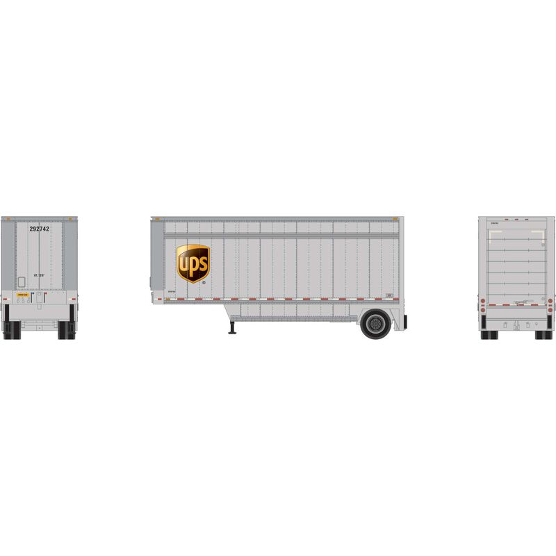 HO ATH 28' Parcel (PUP) Trailer, UPS with Shield #292742