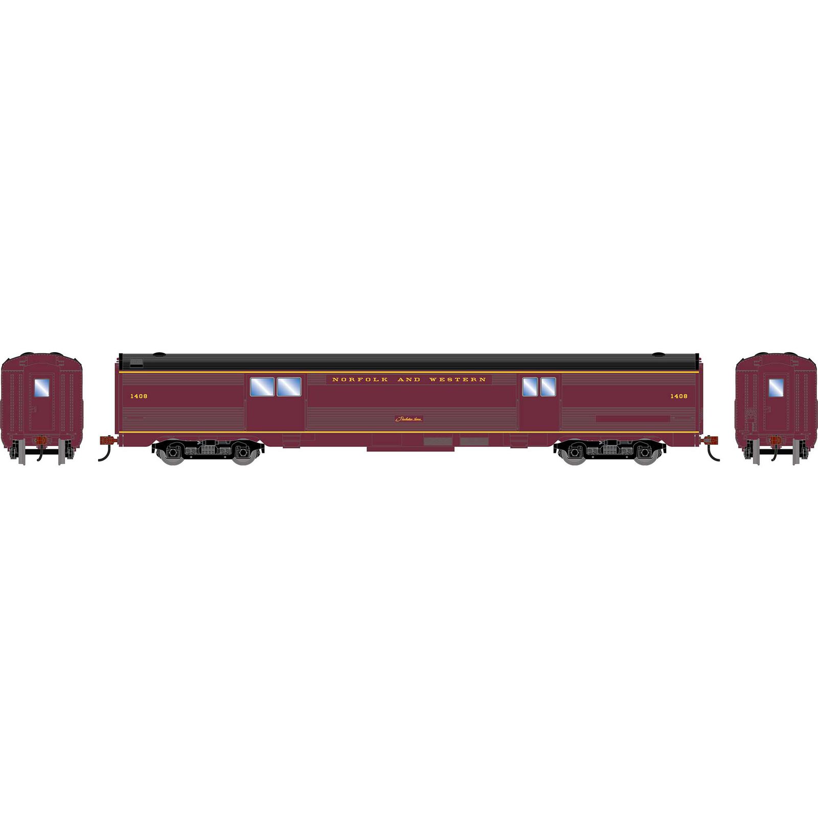 HO RND Streamline Baggage Car, NW #1408